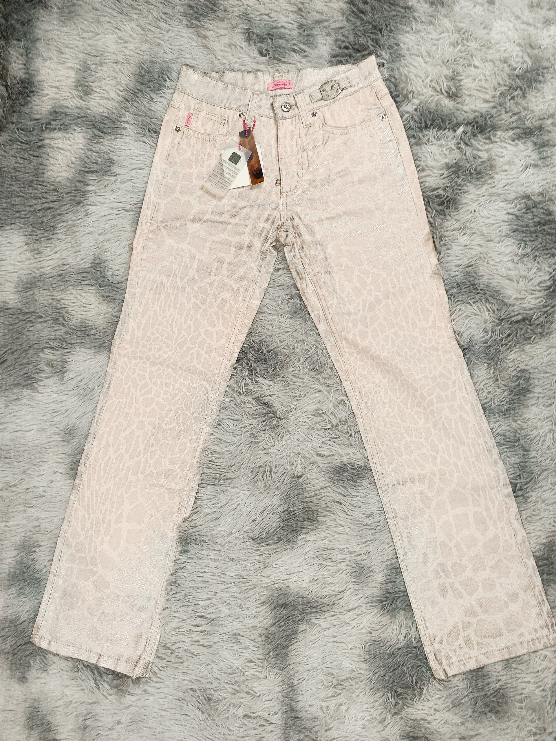Roberto Cavalli Roberto Cavalli Angels Giraffe Print Metallic Shimmer Size 27" / US 4 / IT 40 - 1 Thumbnail