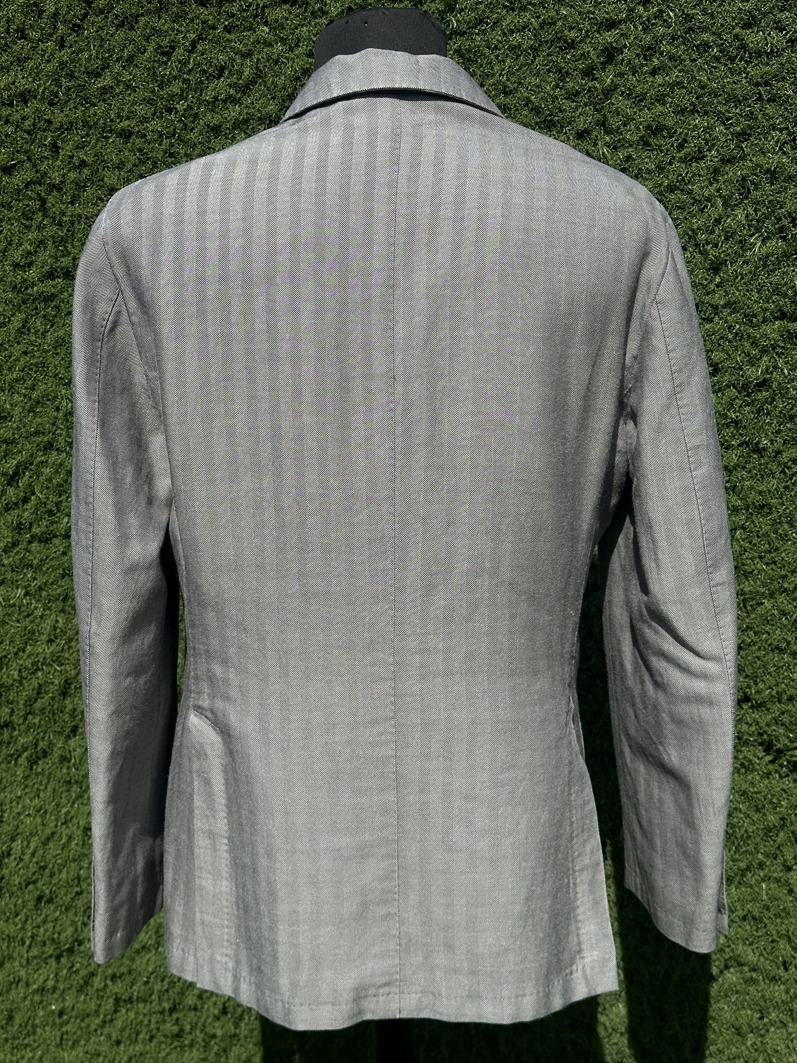 Isaia Isaia Napoli Suit Jacket 52 Gray Wool Linen Sport Coat 3B Size 52R - 5 Thumbnail