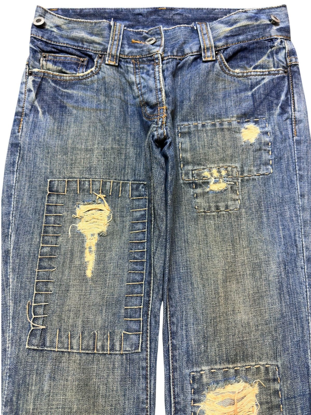 Bark Vintage Barak Denim Mudwash Grunge Sashiko Style Jeans Size US 29 - 2 Thumbnail