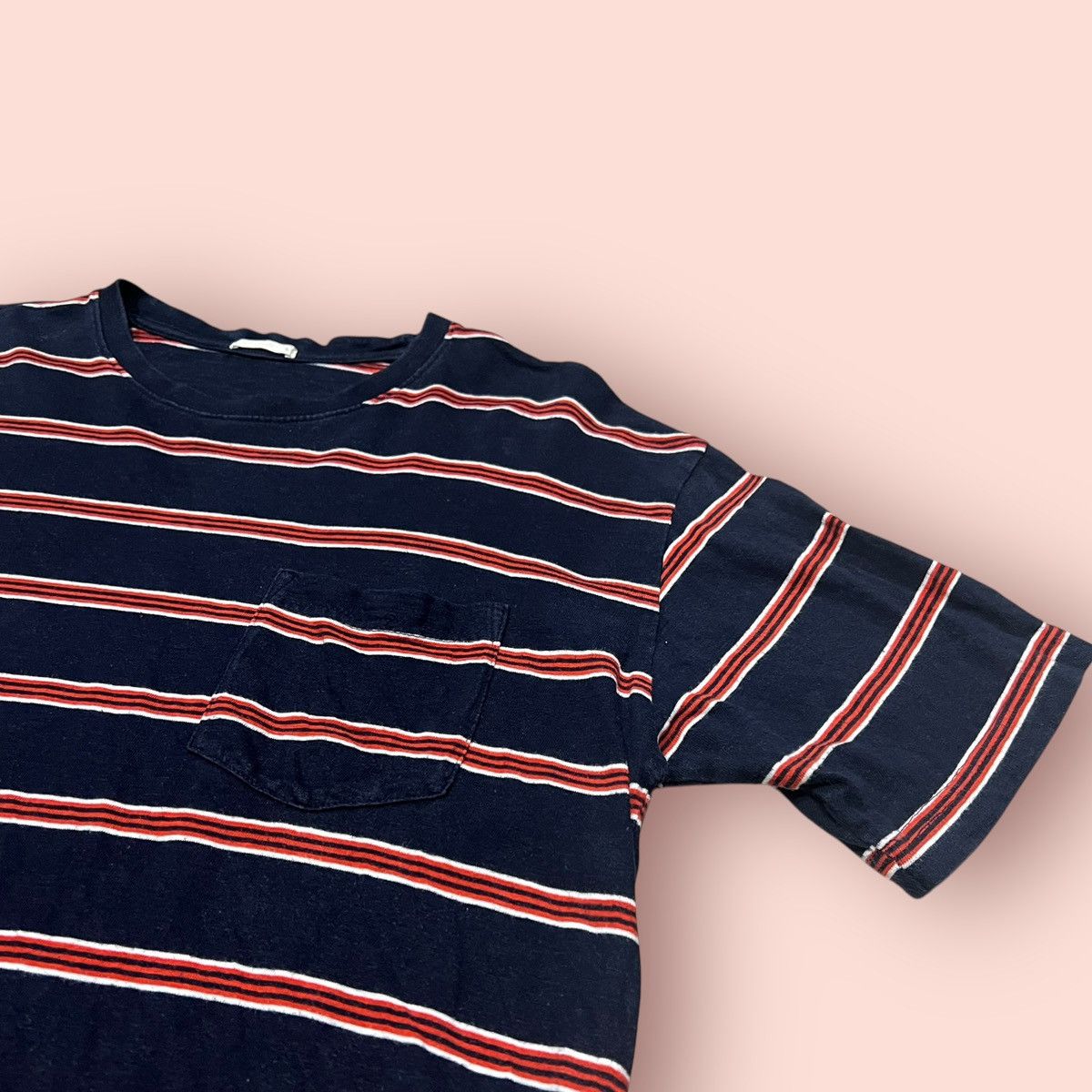 Japanese Brand × Jun Takahashi × Uniqlo VINTAGE GU STRIPED BOXY POCKET TEE Size US L / EU 52-54 / 3 - 5 Thumbnail