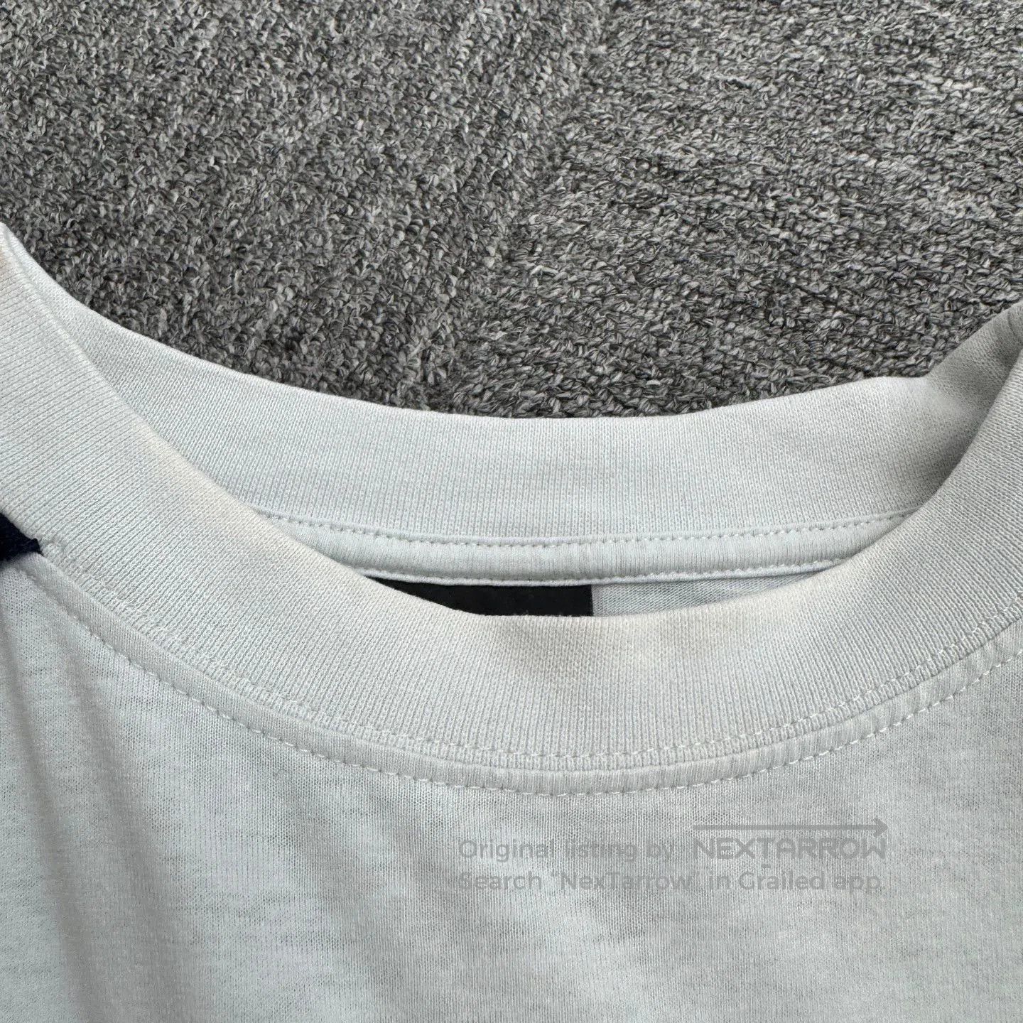 Balenciaga White Short Sleeve Shirt with Striped Sleeves. Size US M / EU 48-50 / 2 - 3 Thumbnail