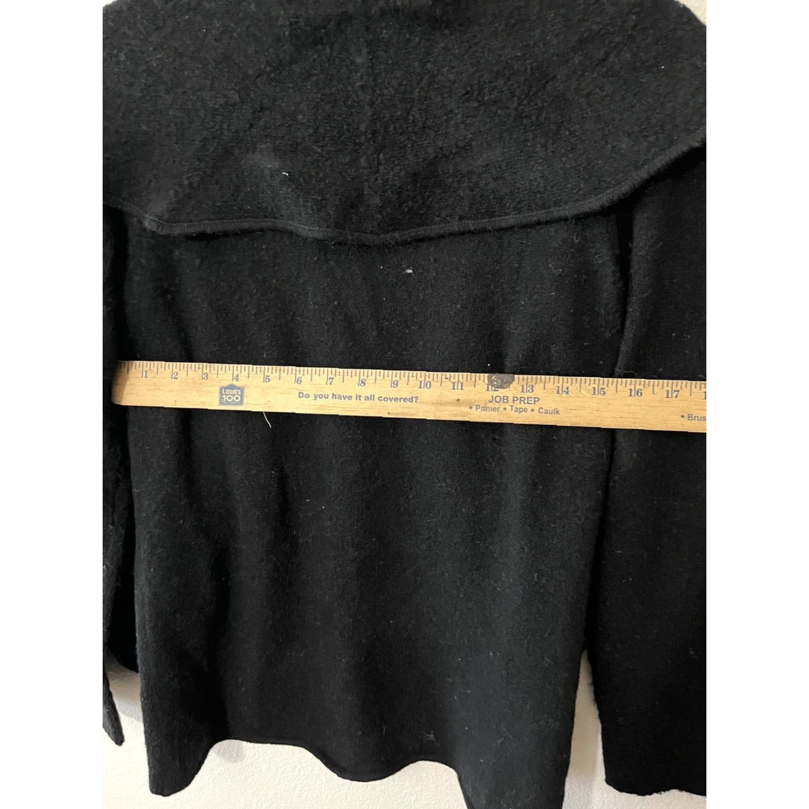 Loft VINTAGE LOFT Cardigan Shirt Women XS Black Open Front Asymmetrical Knit Sweater Size XS / US 0-2 / IT 36-38 - 6 Thumbnail