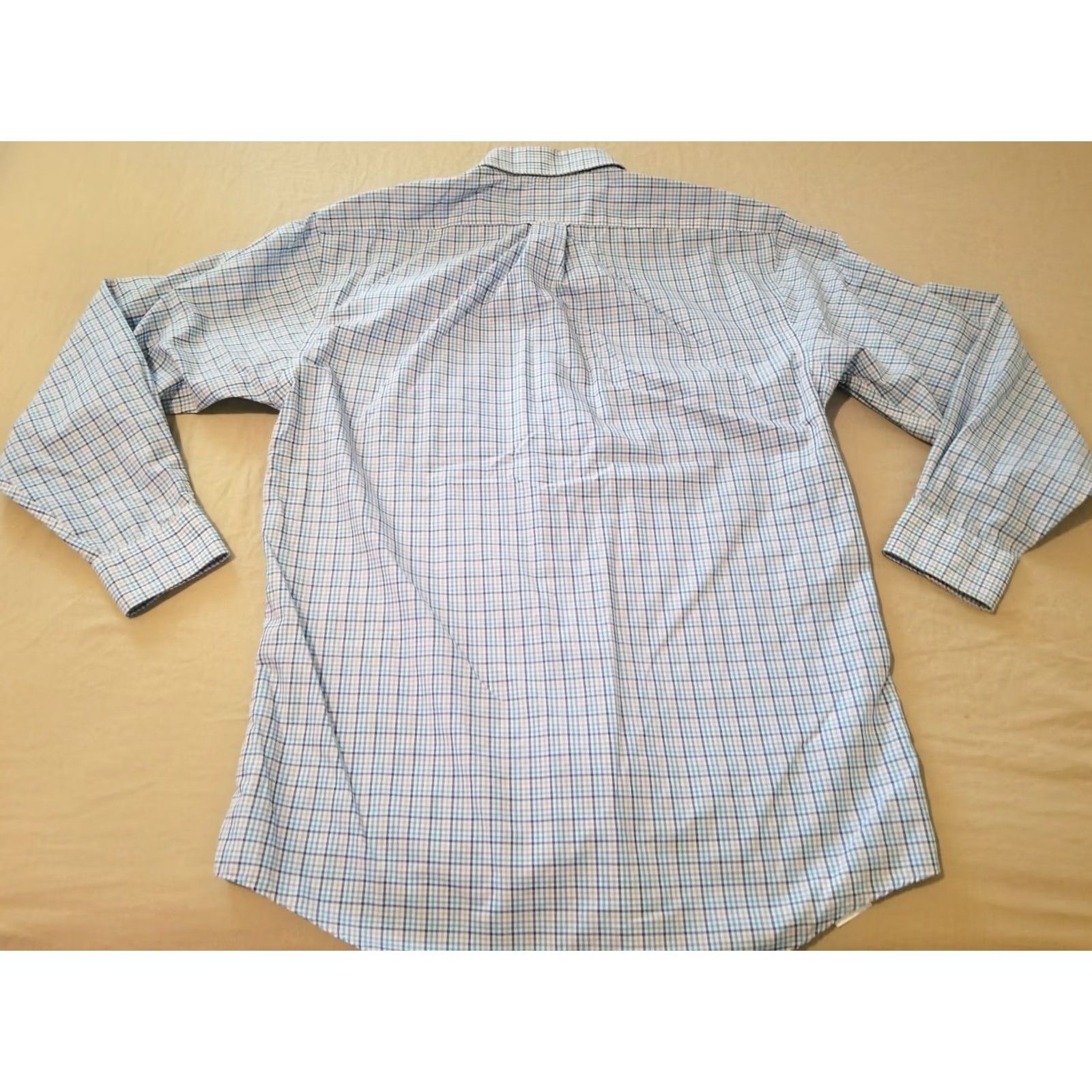 Vintage Mens Jon Michael Cane Dress Shirt M Medium Blue Button Cotton Size 40R - 7 Thumbnail
