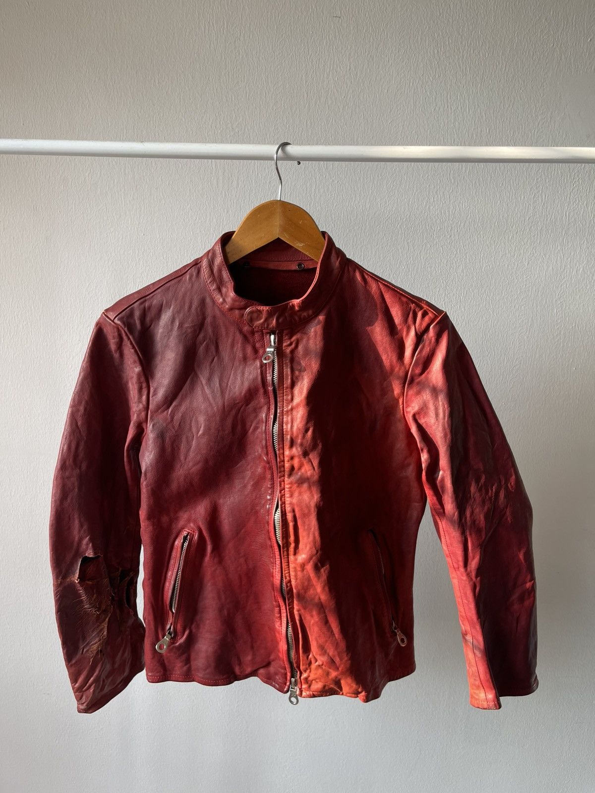 Isamu Katayama Backlash Isamu Katayama Backlash Red Leather Biker Jacket Size US XS / EU 42 / 0 - 5 Thumbnail