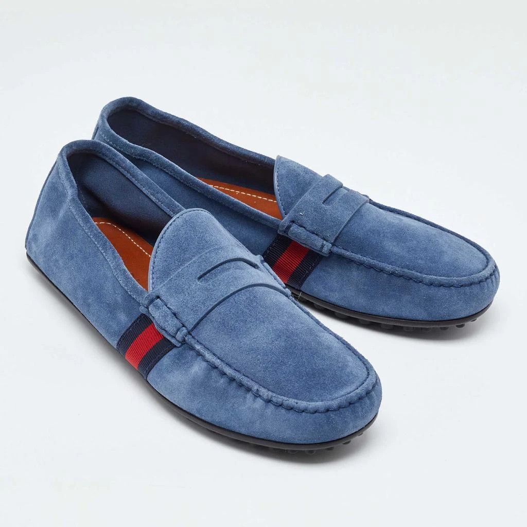 Gucci o1s1wg110325 Driver Loafers in Blue Size US 5.5 / EU 38 - 4 Thumbnail