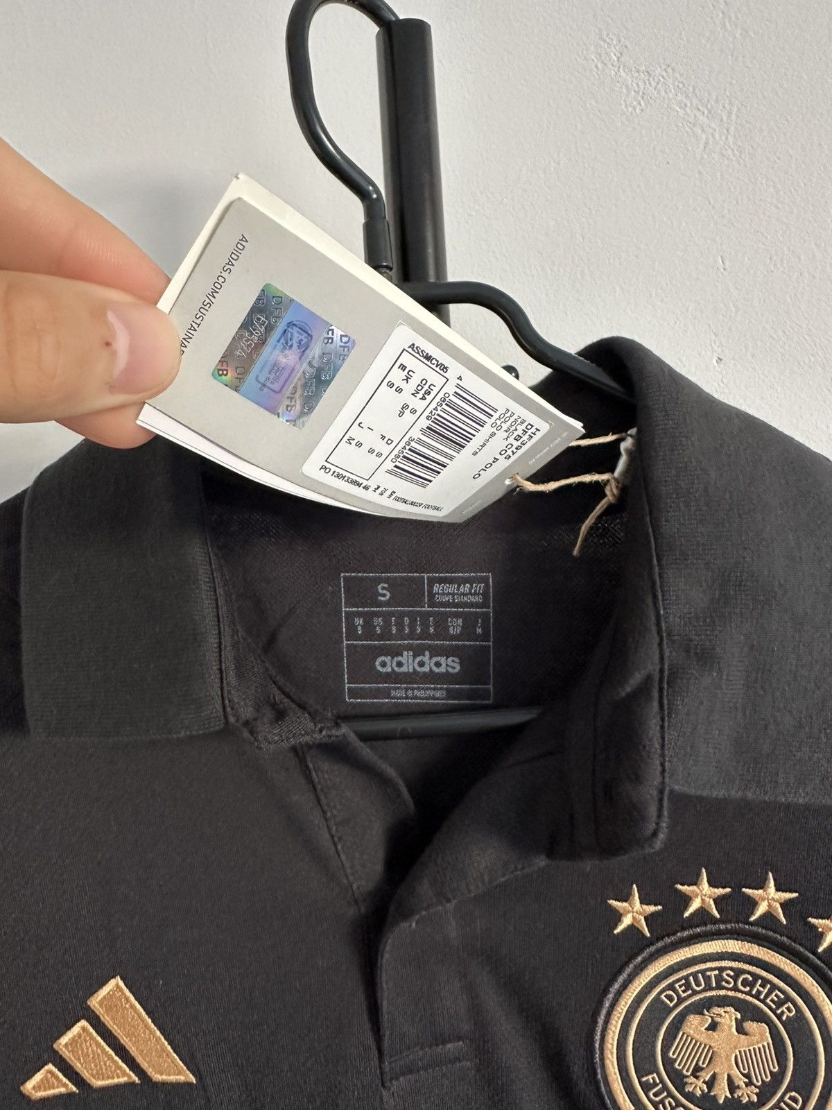 Adidas 2022 Adidas Polo Soccer football shirt black Germany Size US S / EU 44-46 / 1 - 3 Thumbnail