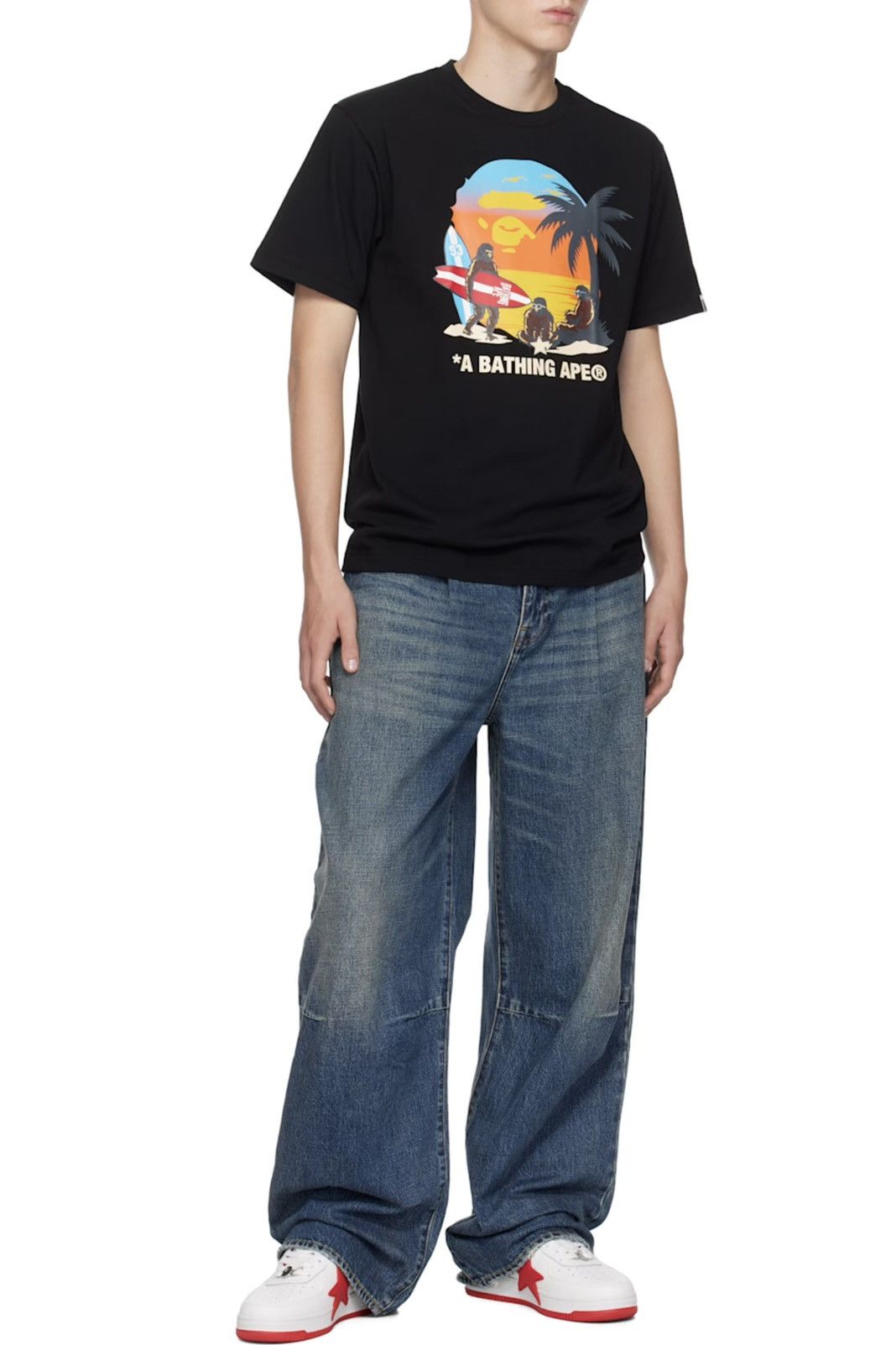 Bape BAPE Sunset Beach Ape Head Tee Black Size US S / EU 44-46 / 1 - 9 Thumbnail