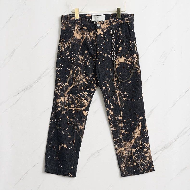 Song For The Mute Song For The Mute washed tie-dye denim pant Size US 32 / EU 48 - 1 Thumbnail