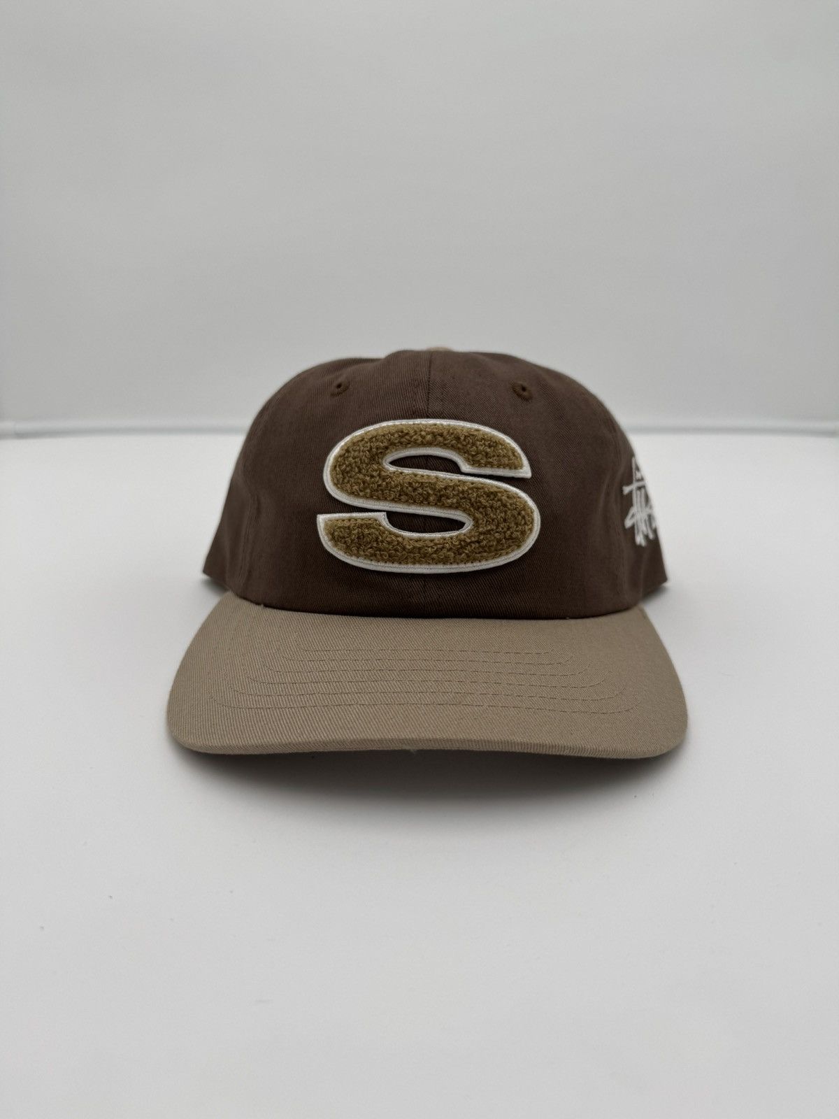 Stussy Brown Chenille S Logo Snapback Hat Travis Scott