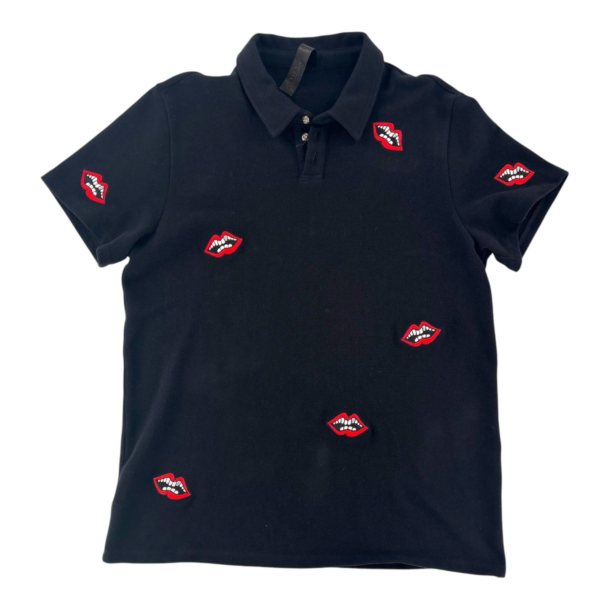 Chrome Hearts Chrome Hearts Black Polo Cross Logo Shirt Top | Grailed