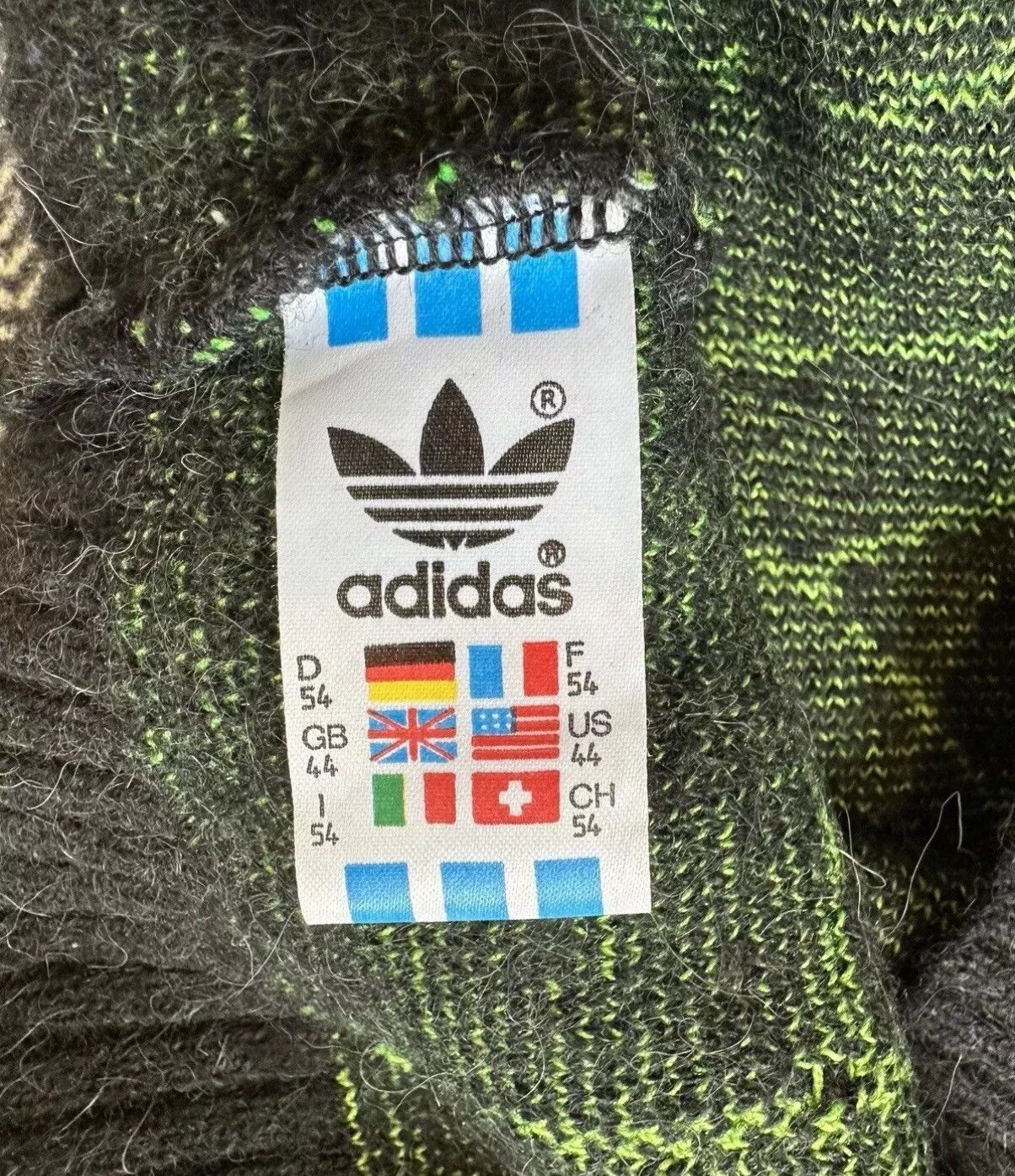 Adidas × Vintage VINTAGE 1980s ADIDAS WOOL cardigan sweater Abstract Rare Size XL / US 12-14 / IT 48-50 - 11 Thumbnail