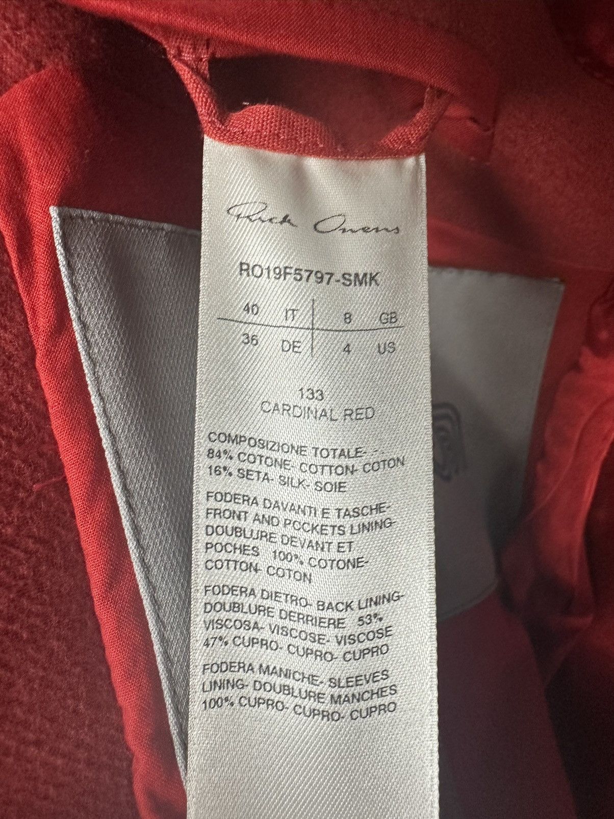 Rick Owens FW19 ‘LARRY’ Silk Cotton Zionic Jacket Size US XS / EU 42 / 0 - 9 Thumbnail