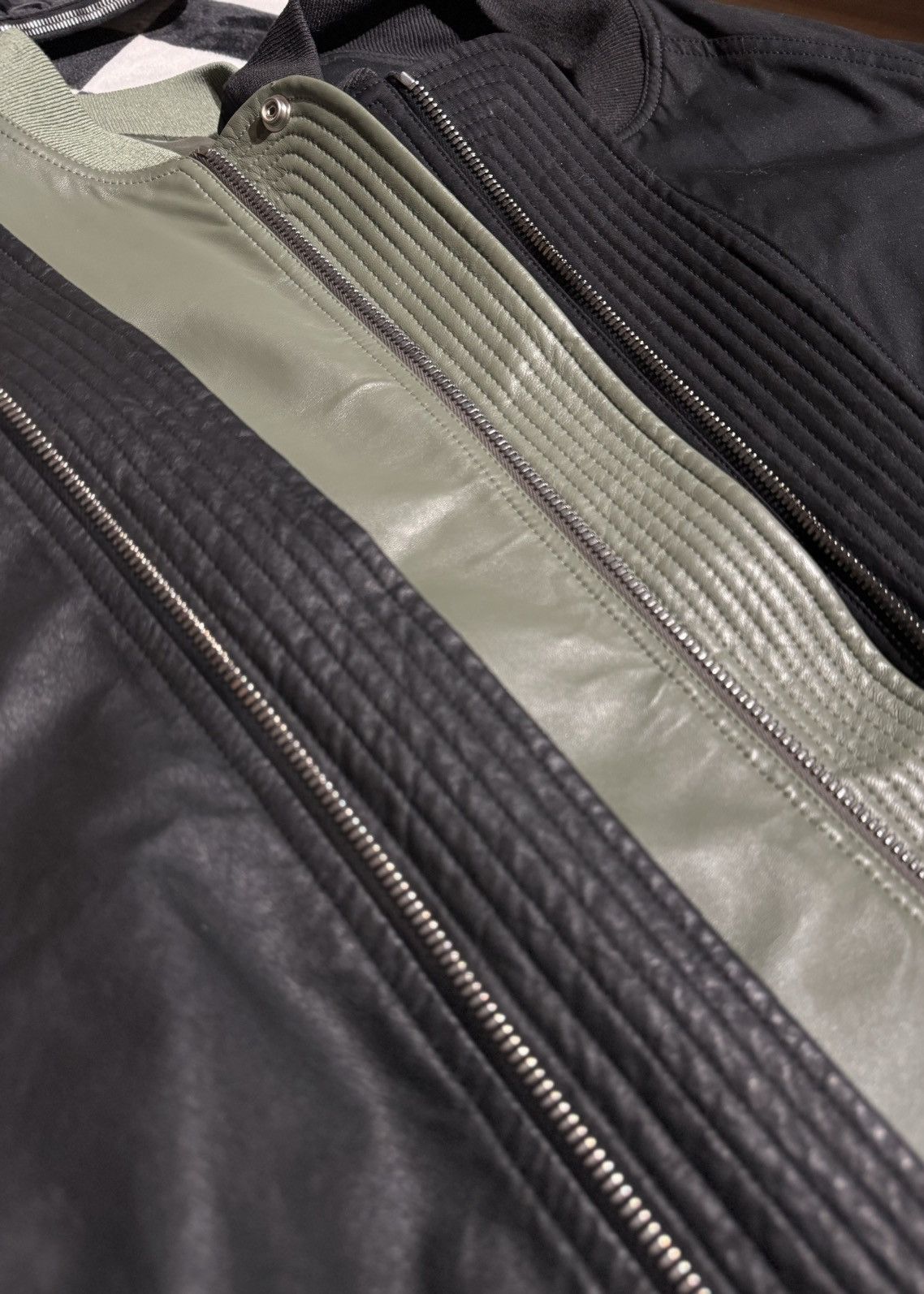Rick Owens Drkshdw RARE $1283 LEATHER LAMBSKIN BLACK MILK BLACK HOODIE SWEATER Size US L / EU 52-54 / 3 - 15 Thumbnail