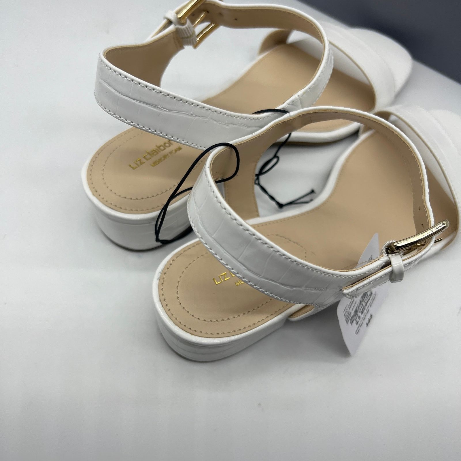 Other Liz Claiborne Womens Renny Sandals Heel White Croc Size 9.5M Size US 9.5 / IT 39.5 - 7 Thumbnail