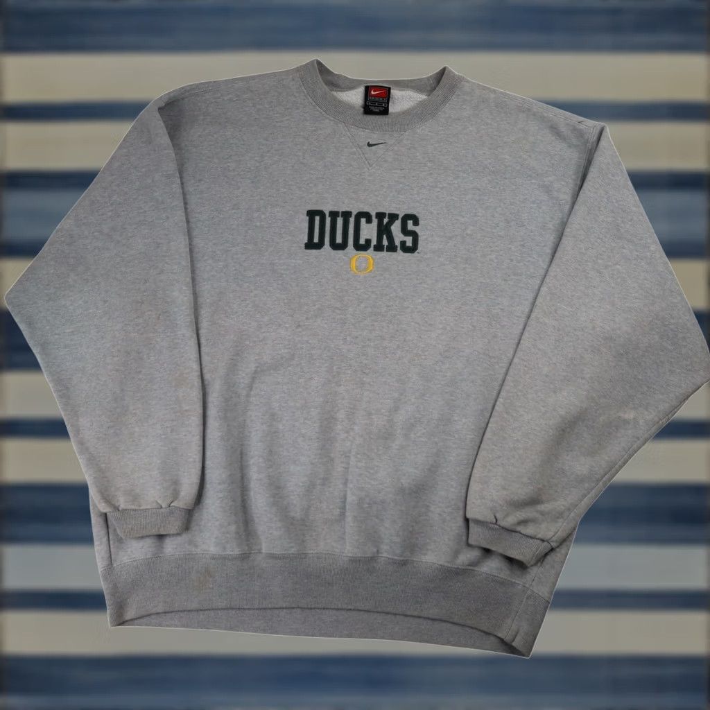 Nike VINTAGE Nike University of Oregon Ducks Spellout Sweatshirt Mens Sweatshirt Gray L Size US L / EU 52-54 / 3 - 1 Thumbnail