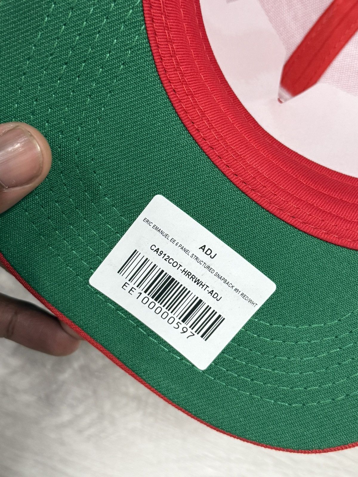 Eric Emanuel Eric Emanuel EE 6-Panel Structured Snapback Red Size ONE SIZE - 4 Thumbnail