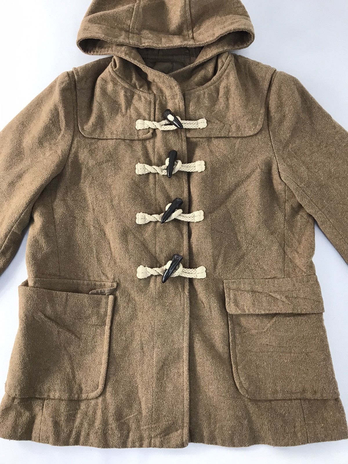 90s Japanese Brand Duffel Hooded Jacket Double Pocket