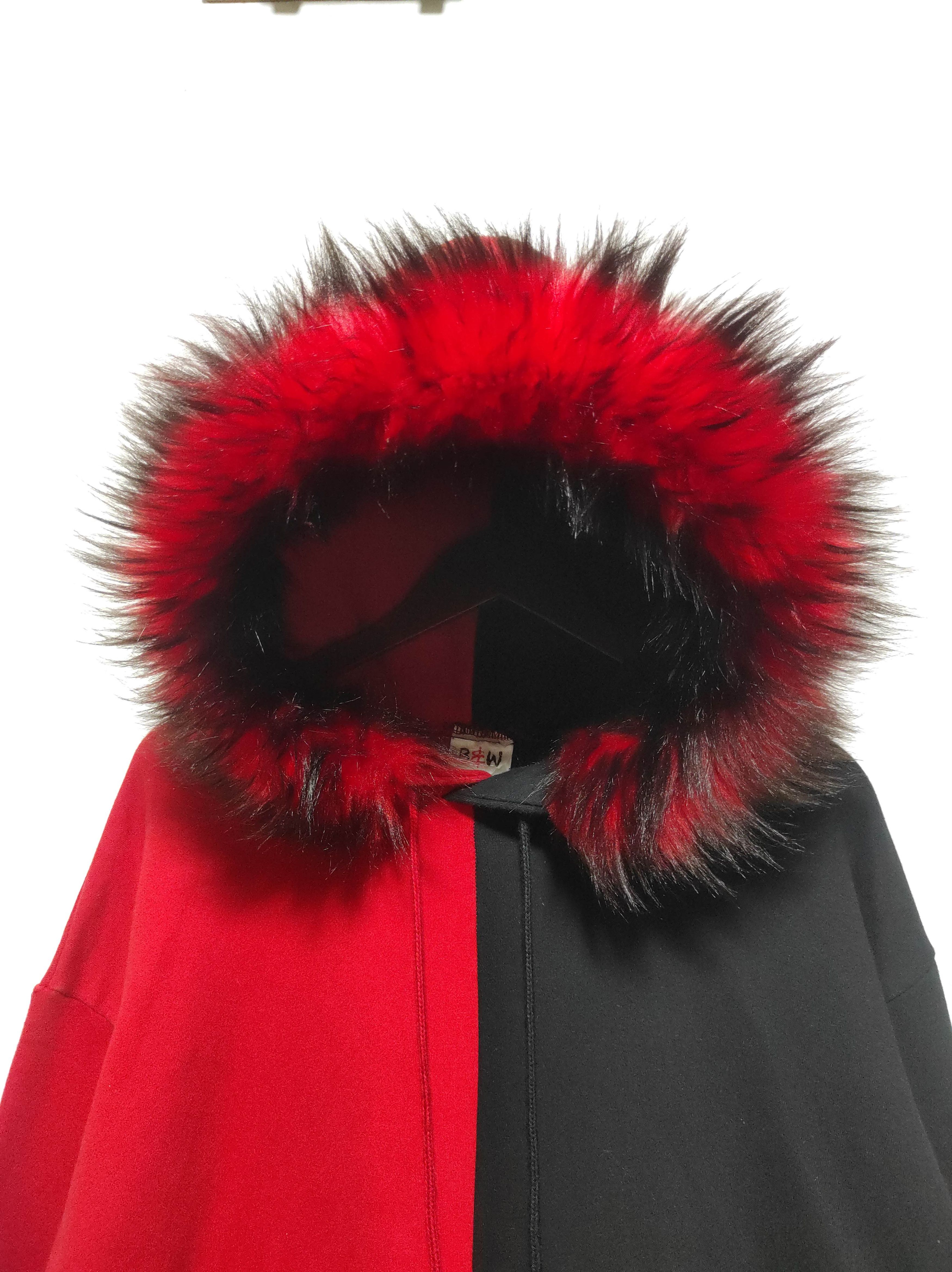 Hysteric Glamour B&W Back Oversized Zipper Fur Hoodie ifsixwasnine lgb style Size US XL / EU 56 / 4 - 4 Thumbnail