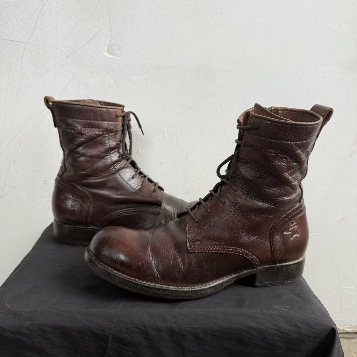 G-Star G-Star Raw Brown Leather Combat Boots Avant-garde Size US 9 / EU 42 - 2 Thumbnail
