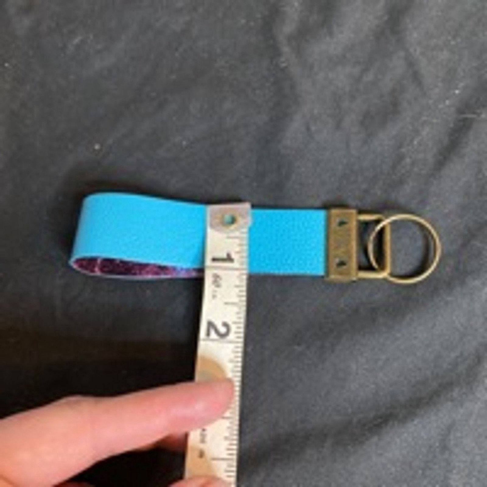 Handmade Handmade Faux Leather Keychain Teal Lightweight & Durable Size ONE SIZE - 5 Thumbnail