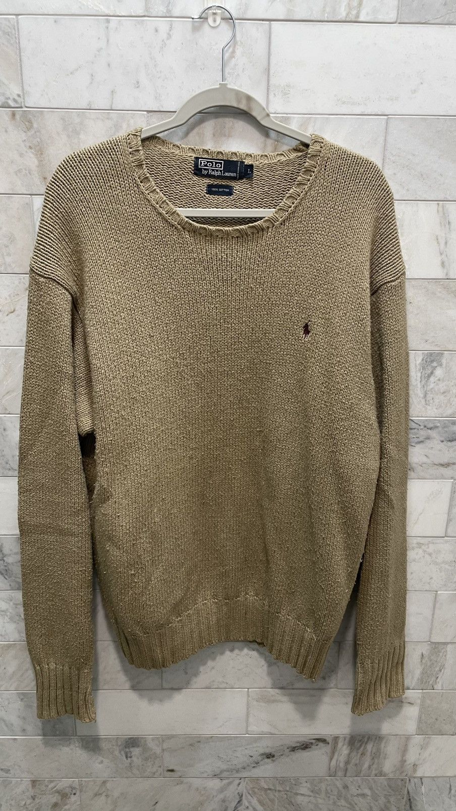 Polo Ralph Lauren Polo Ralph Lauren Knitted Crewneck Tan Size US L / EU 52-54 / 3 - 1 Thumbnail