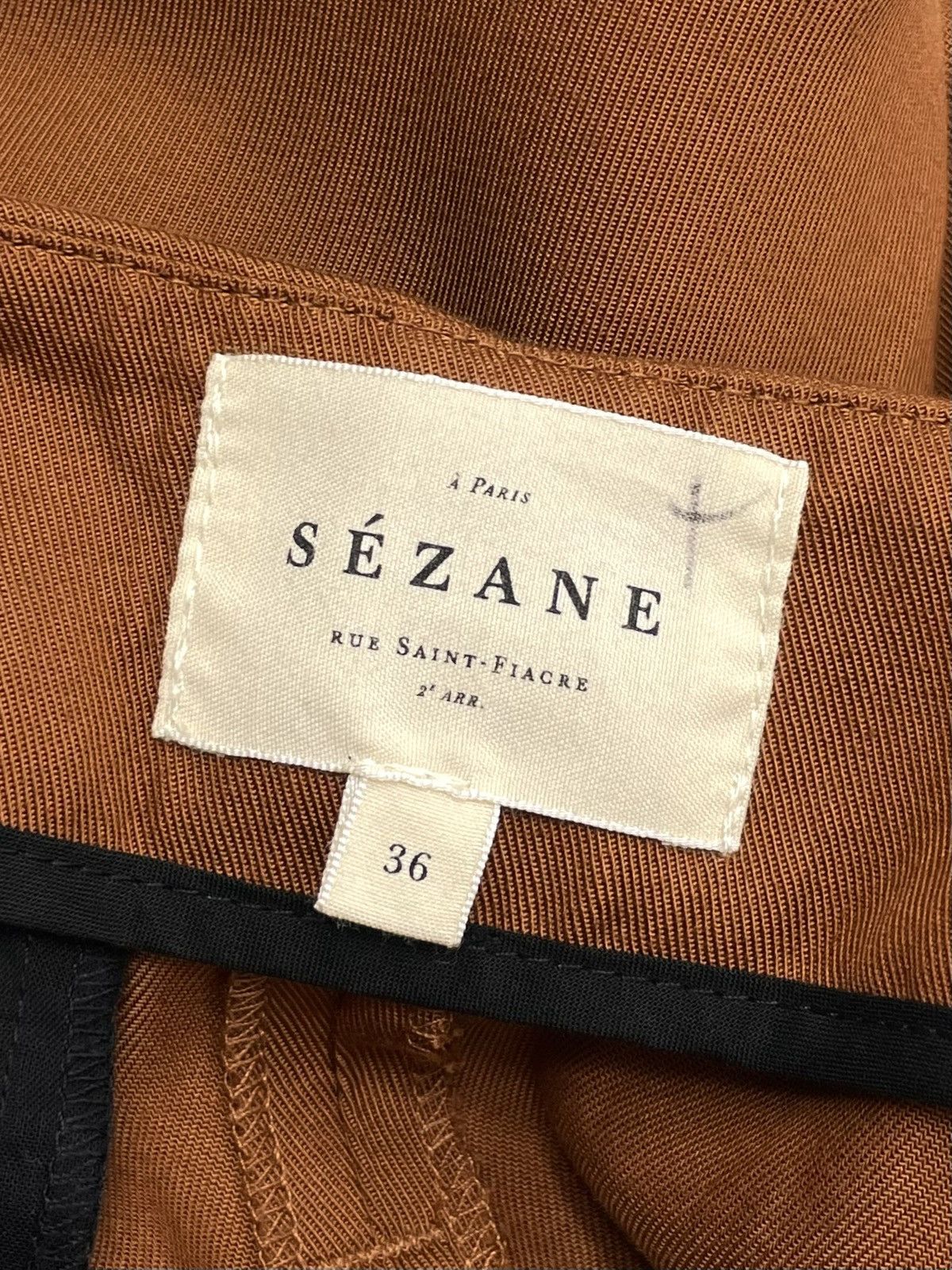 Sezane SÉZANE Pierre Wide Leg Trousers – Hazelnut – Size FR 36 Size 26" / US 2 / IT 38 - 11 Thumbnail