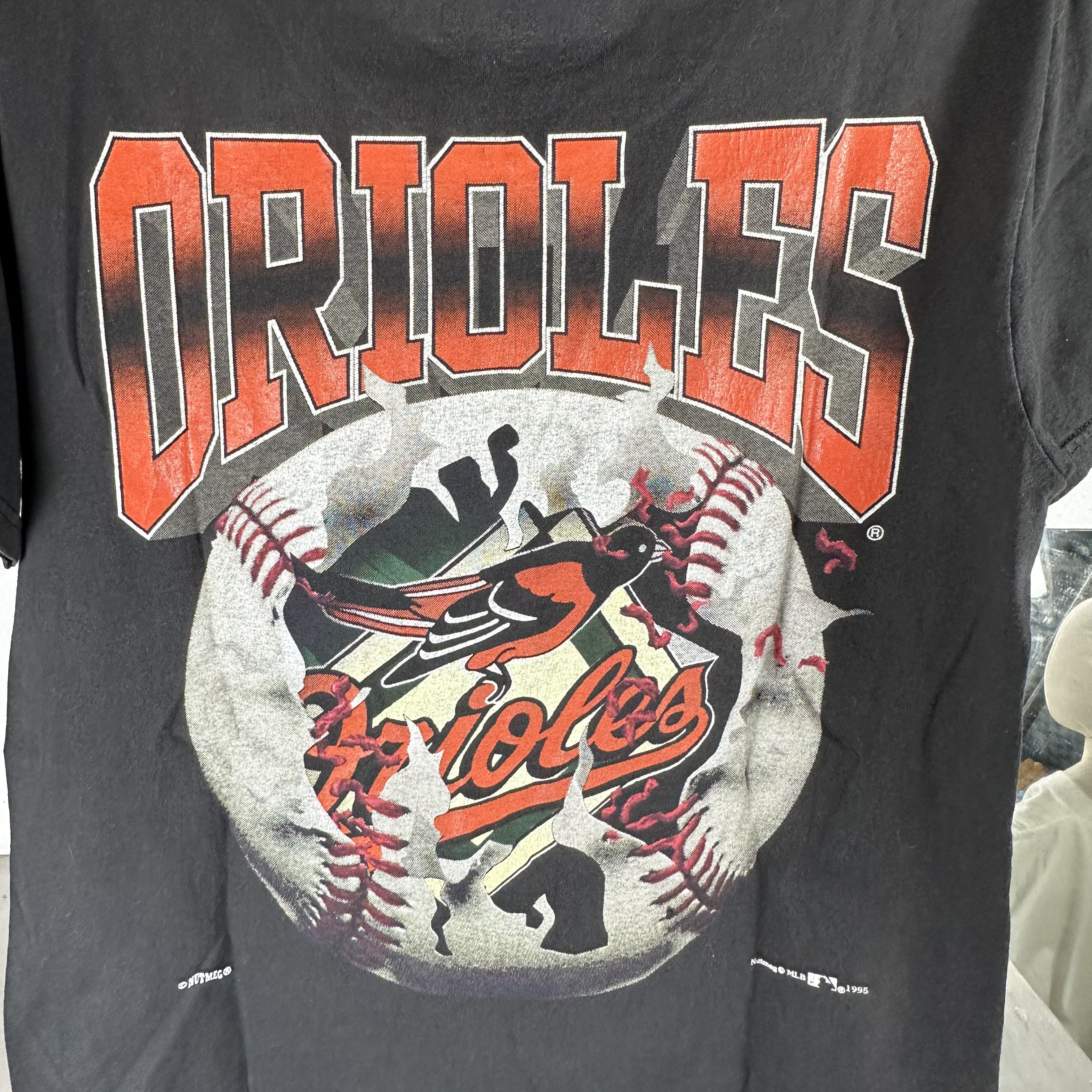 Vintage 1995 Baltimore Orioles MLB Breakthrough Nutmeg T-Shirt Size US M / EU 48-50 / 2 - 4 Thumbnail