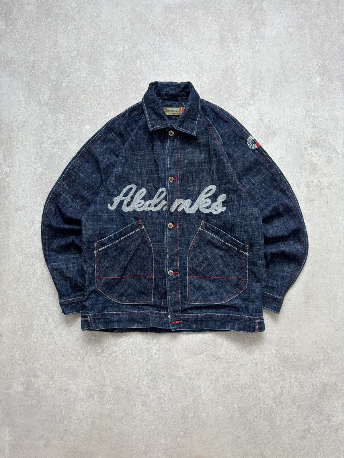 Akademiks × Vintage Vintage Akademiks Denim Hip Hop Jacket Kanye West Style Rare Size US L / EU 52-54 / 3 - 1 Thumbnail