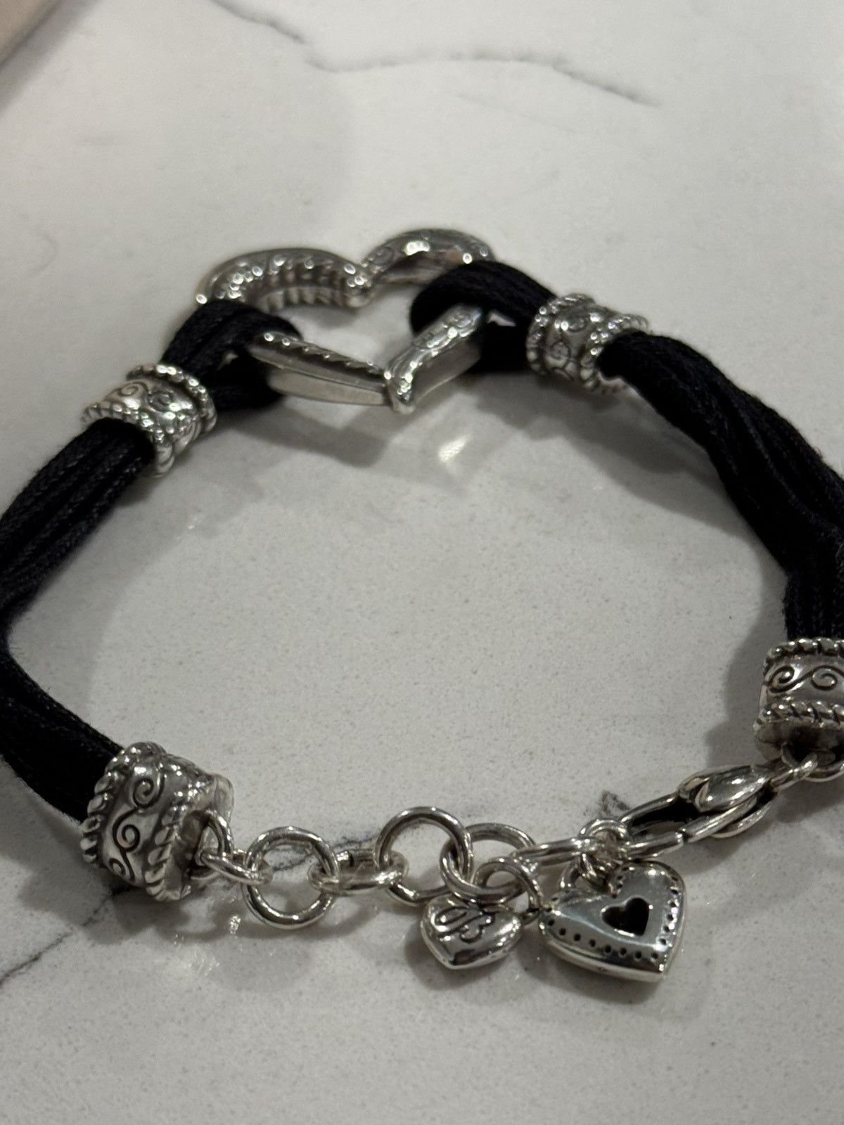 Brighton Brighton Heritage Heart Corded Bracelet Sterling Silver Size ONE SIZE - 6 Thumbnail
