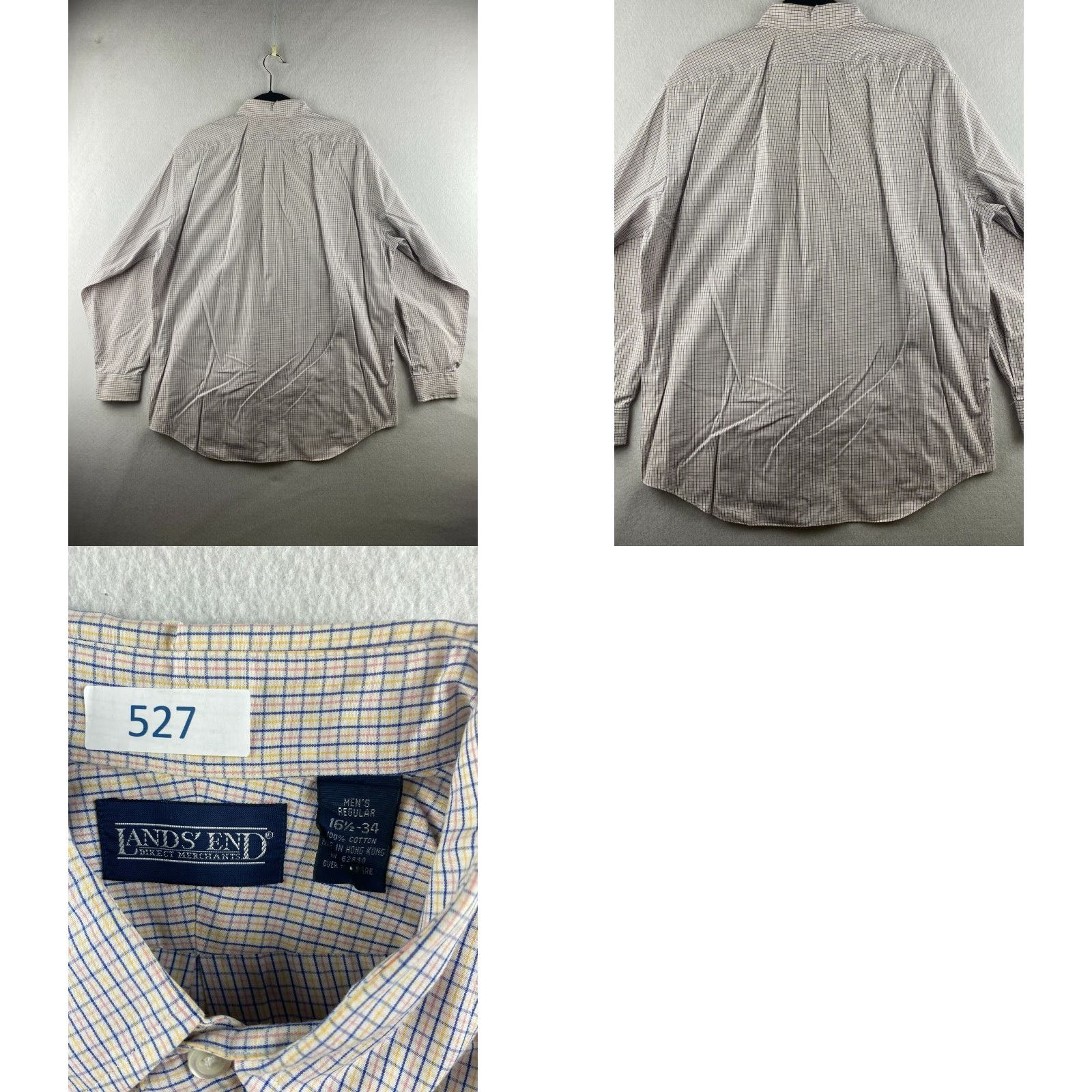 Lands' End Lands' End Button-Up Shirt Mens 16.5-34 Multicolor Long Sleeve Check Plaid Shirt Male Regular Casual All Seasons Modern Shirt Size US L / EU 52-54 / 3 - 8 Thumbnail