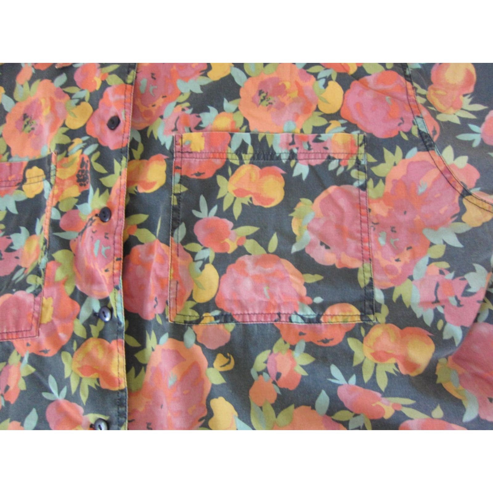 Pinko VINTAGE Extra Elements Hawaiian Shirt Womens 20W Pink Blue Black Floral Short Sleeve Button Up Ladies Shirt Size 3XL / US 20-22 - 3 Thumbnail