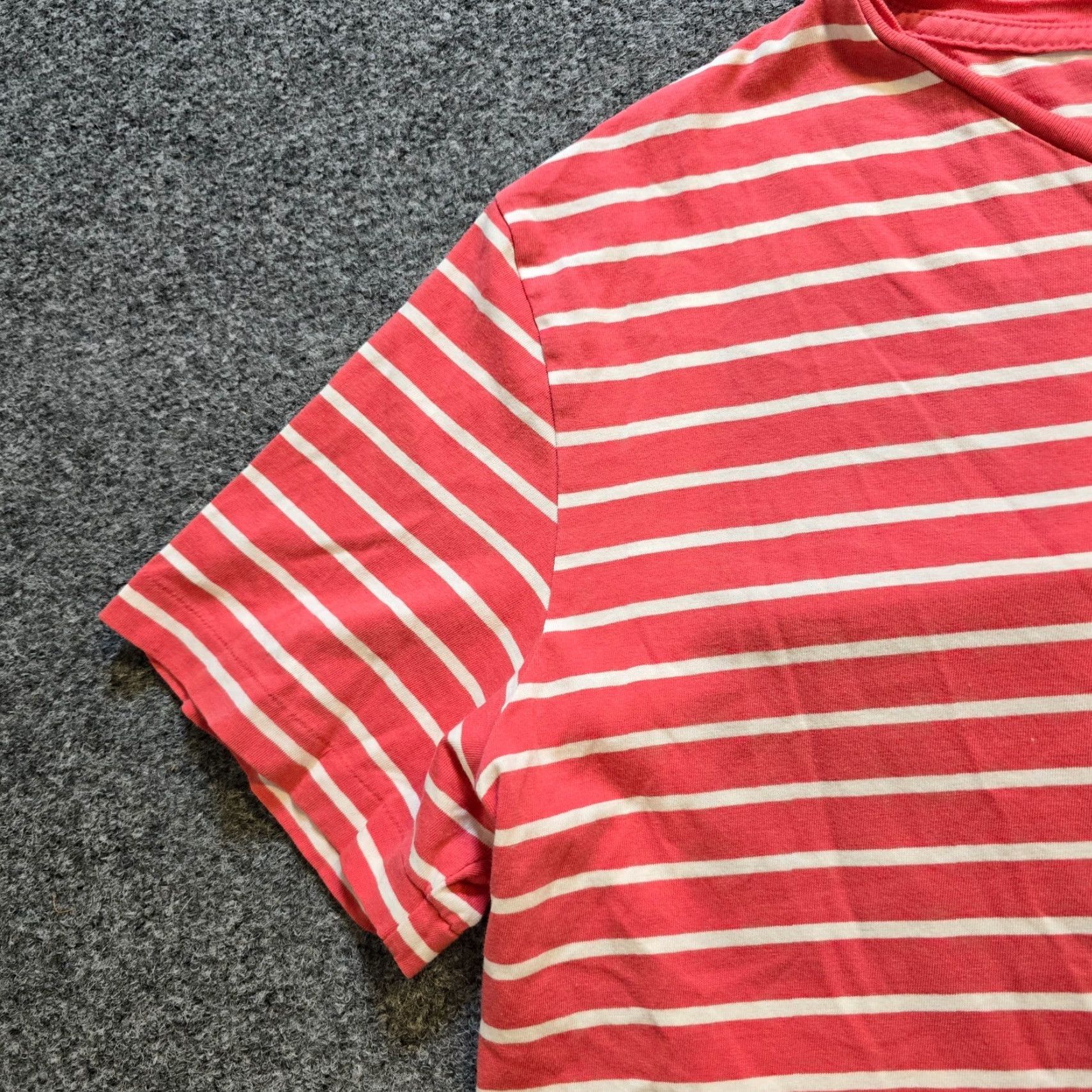 Polo Ralph Lauren Polo Ralph Lauren Shirt Mens Large Pink White Striped V Neck T-Shirt Casual Basic Size US L / EU 52-54 / 3 - 4 Thumbnail