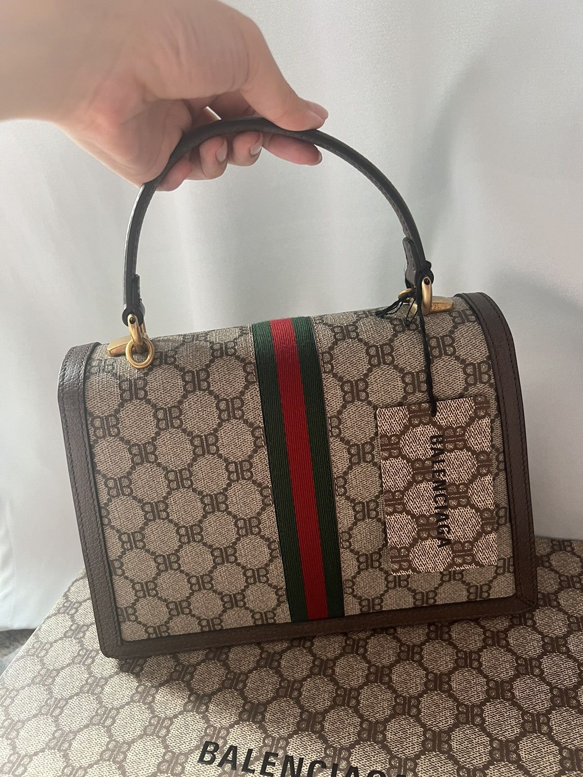 Balenciaga × Gucci 🔥 Balenciaga Hacker Project x Gucci Monogram top handle bag Size ONE SIZE - 3 Thumbnail