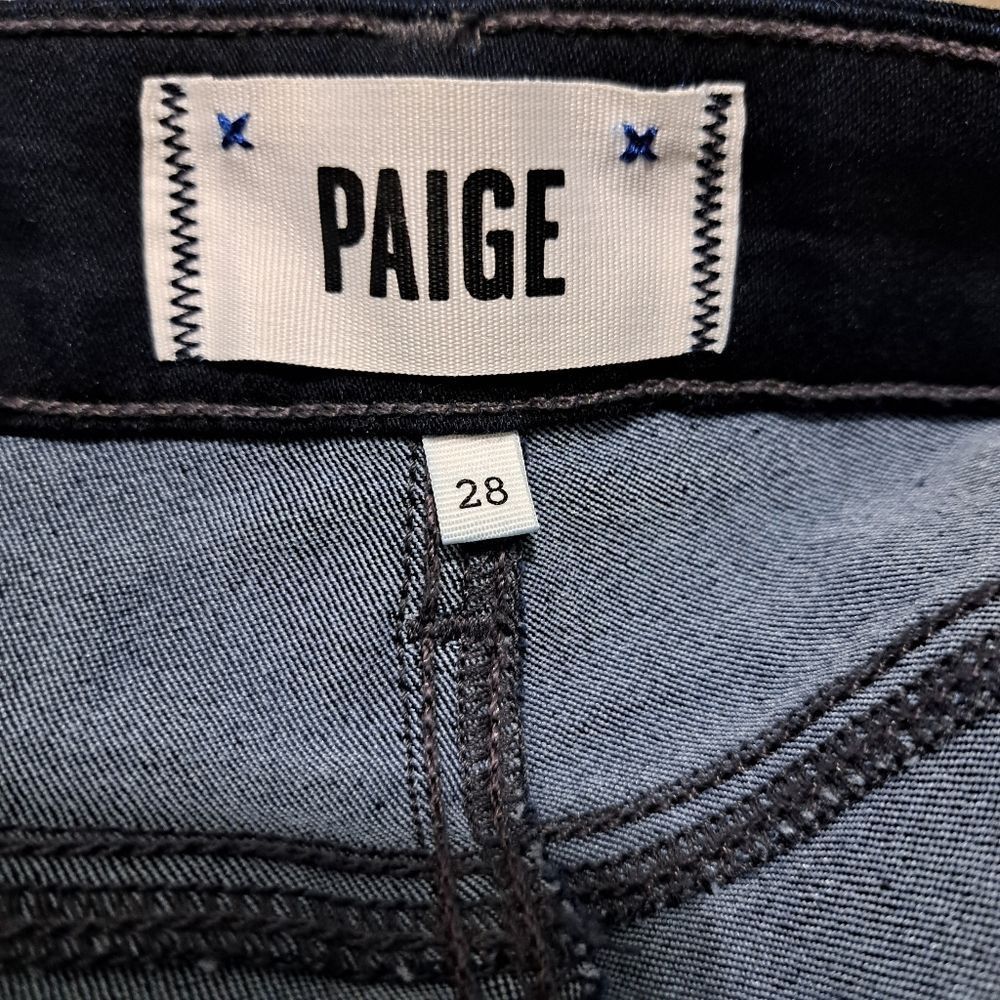 Paige Paige Peg Super Skinny Mid Rise Dark Wash Vertigo Size 28 Size 28" / US 6 / IT 42 - 4 Thumbnail