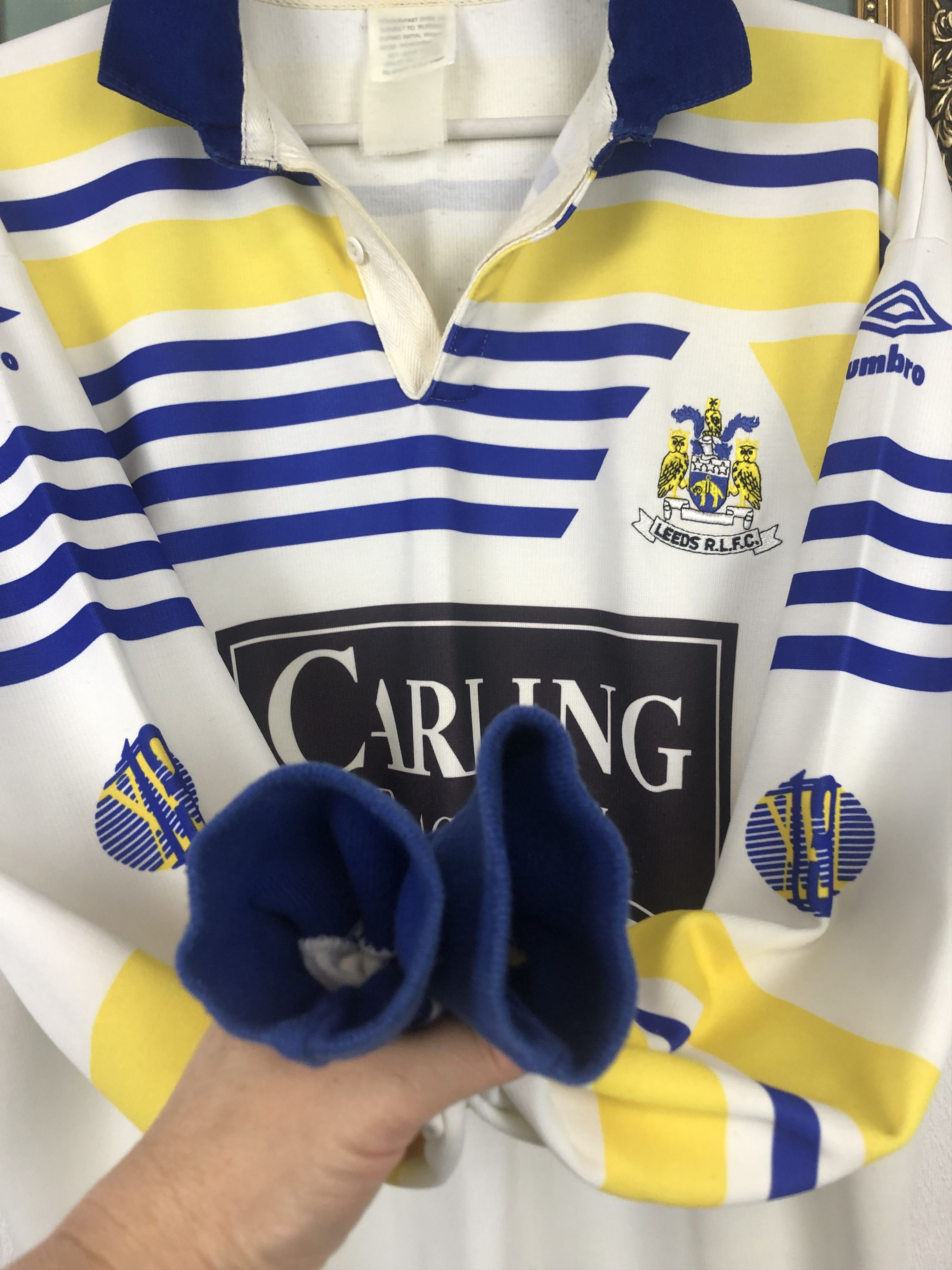 Umbro Leeds RLFC Rhinos Rugby League Shirt Jersey Tee Hype Size US M / EU 48-50 / 2 - 5 Thumbnail
