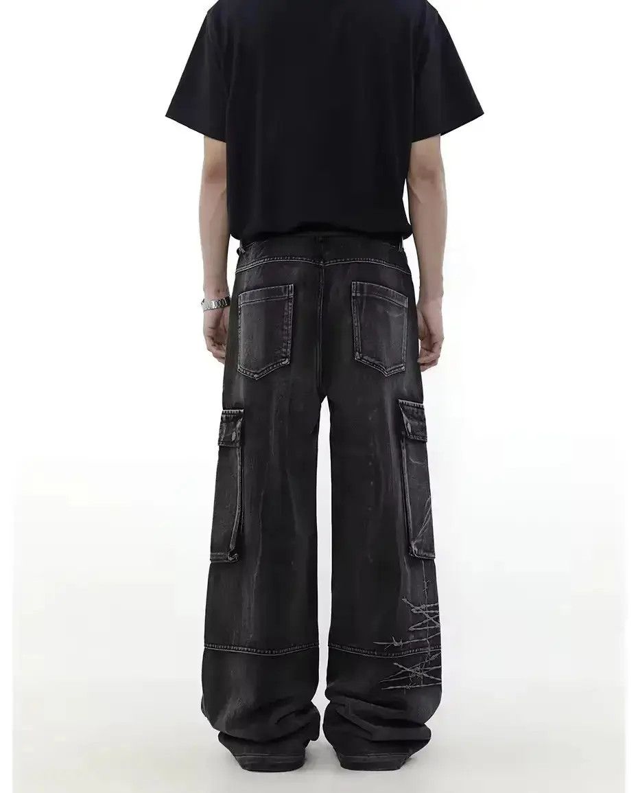Japanese Brand Y2K Vintage Streetwear Distressed Baggy Cargo Jeans Size US 32 / EU 48 - 6 Thumbnail
