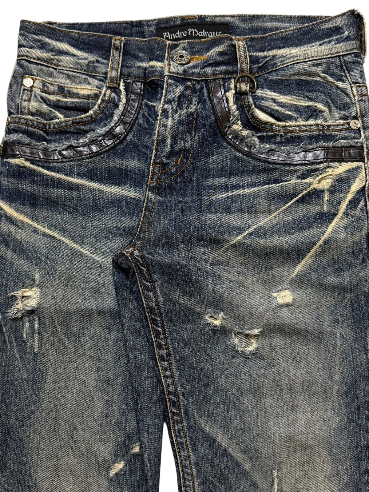 If Six Was Nine Vintage 90s Japan Andre Malraur Faded Thunder Wash Bleached Size US 30 / EU 46 - 3 Thumbnail