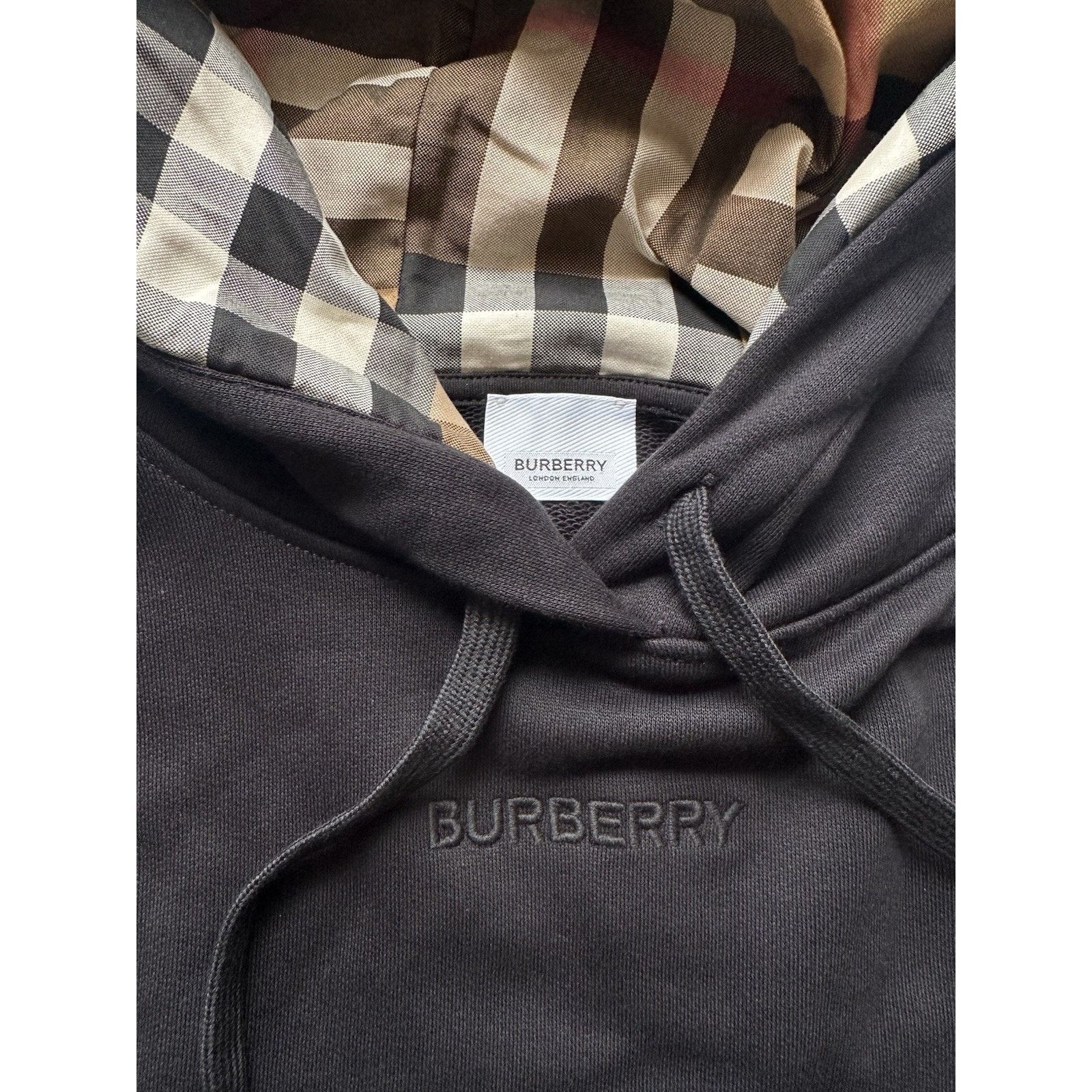 Burberry Burberry Talley Checked Sweatshirt Hoodie Black M 8084391 Size M / US 6-8 / IT 42-44 - 8 Thumbnail