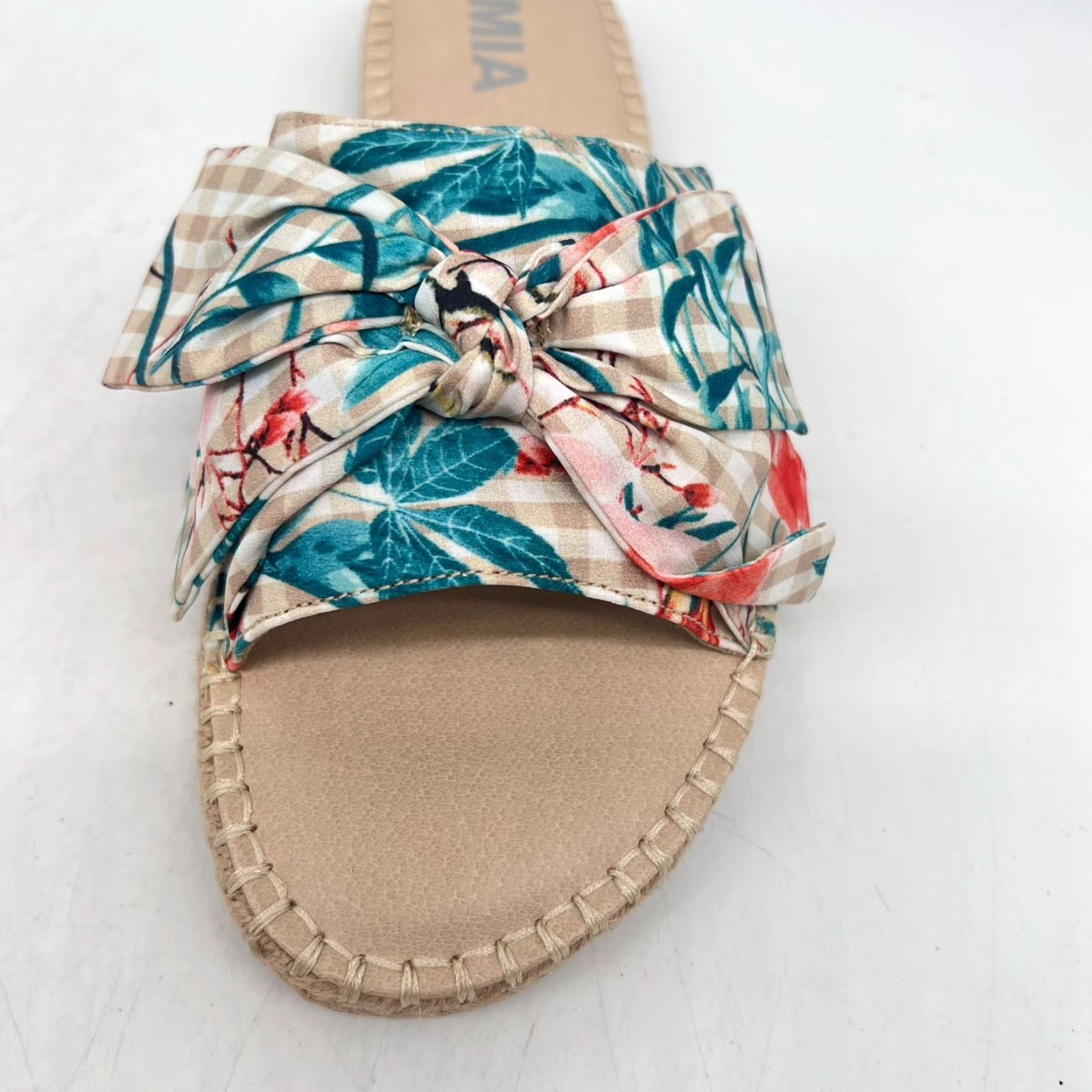 Vintage MIA Women's Brenda Slide Sandals Open Toe Casual Blue Check 8.5 M Size US 6 / IT 36 - 2 Thumbnail