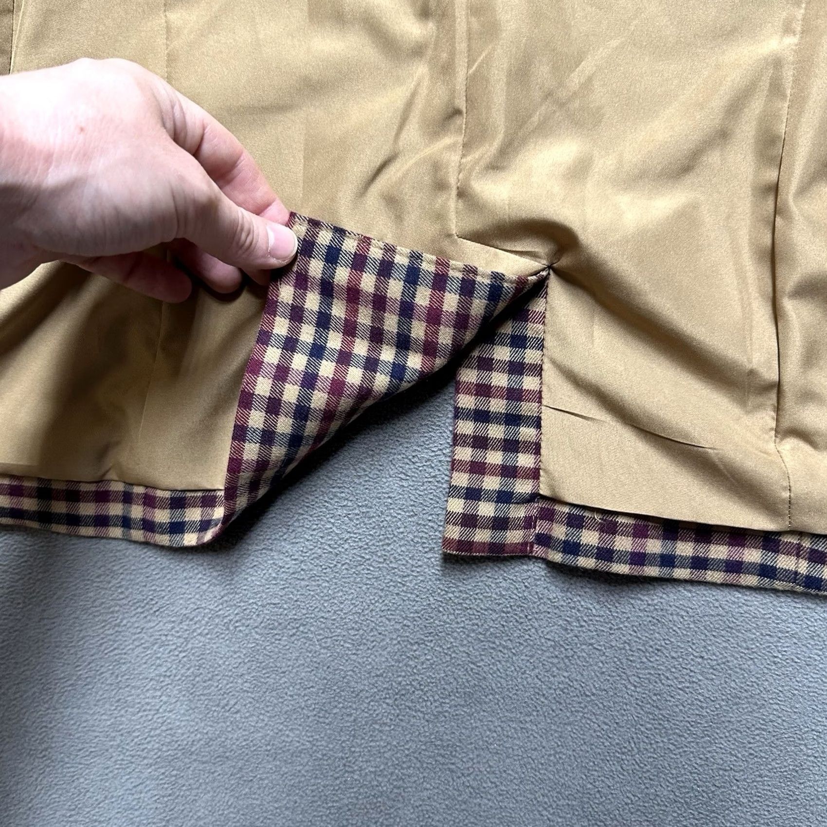 Merona Merona Blazer Womens 8 Maroon Beige Gingham Plaid One-Button Single-Breasted Jacket EUC Size M / US 6-8 / IT 42-44 - 7 Thumbnail