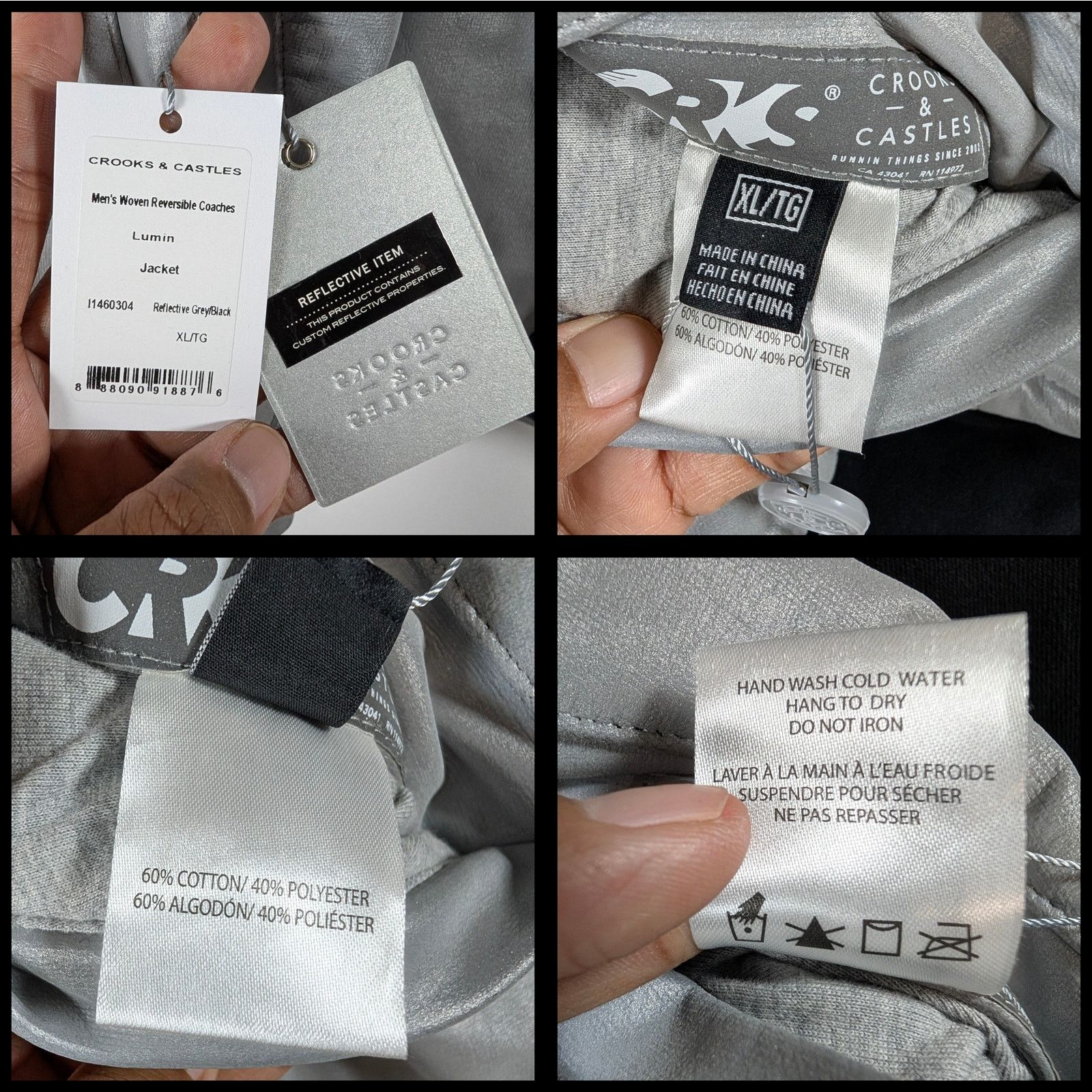 Crooks & Castles Crooks & Castles Woven Reversible Coaches Jacket Lumin Mens Size US XL / EU 56 / 4 - 7 Thumbnail