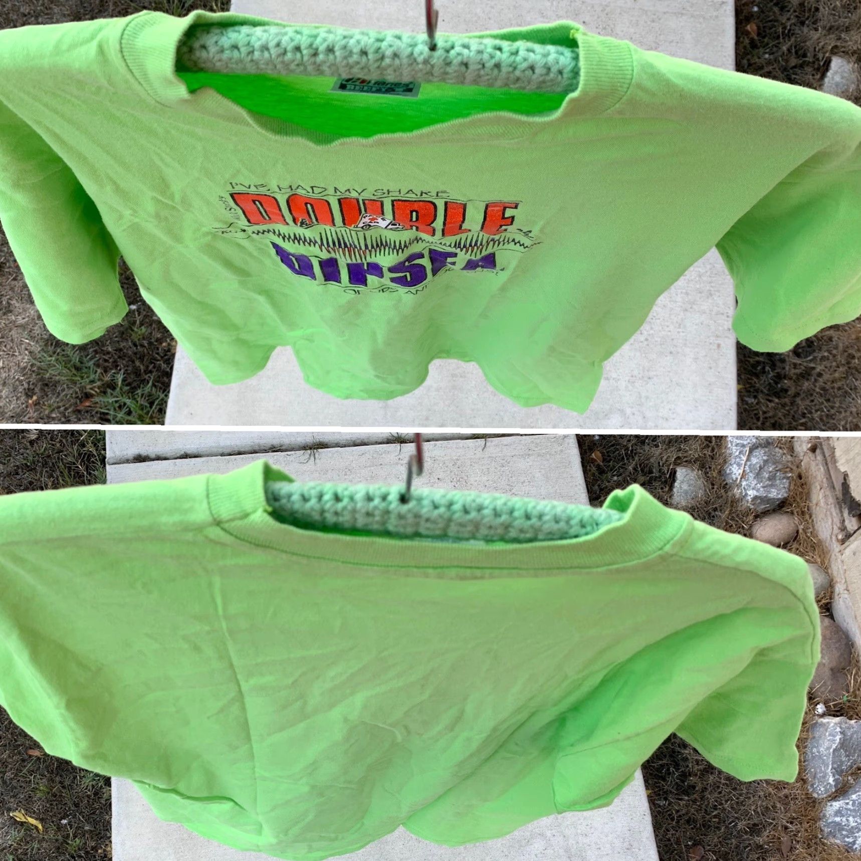 Hanes VINTAGE Hanes Beefy-T T-Shirt Men 90s 1990s Walt Stacks Double Dipsea 1992 Green Short Sleeve Crew Neck Size L Graphic Print Size US L / EU 52-54 / 3 - 7 Thumbnail