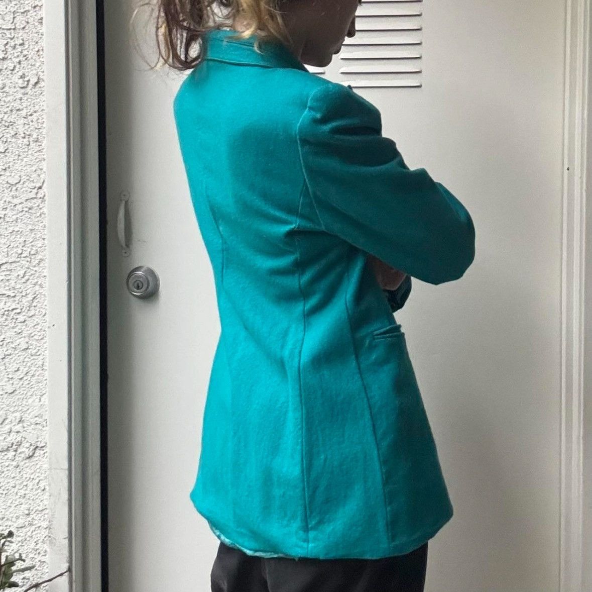 Jean Paul Gaultier VTG TURQUOISE OFFICE SIREN POWER BLAZER Size M / US 6-8 / IT 42-44 - 6 Thumbnail