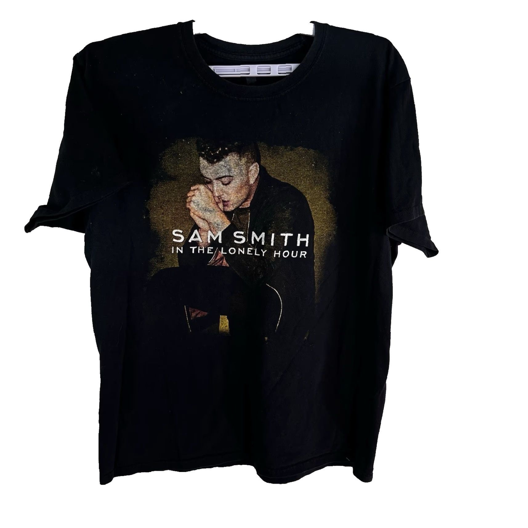 Hanes Sam Smith 2015 Lonely Tour T-Shirt Adult L Black T-Shirt Hanes Cotton Graphic Print Logo Short Sleeve Crew Neck Regular Fit Men - Black Size US L / EU 52-54 / 3 - 2 Thumbnail