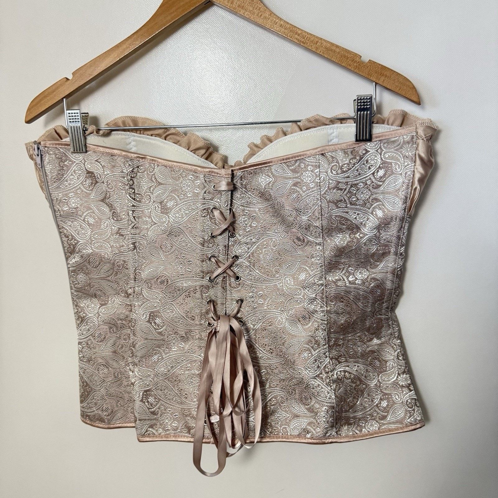 Other Corset Bustier Lace Up Coquette Cottage Victorian Burlesque Size ONE SIZE - 2 Thumbnail
