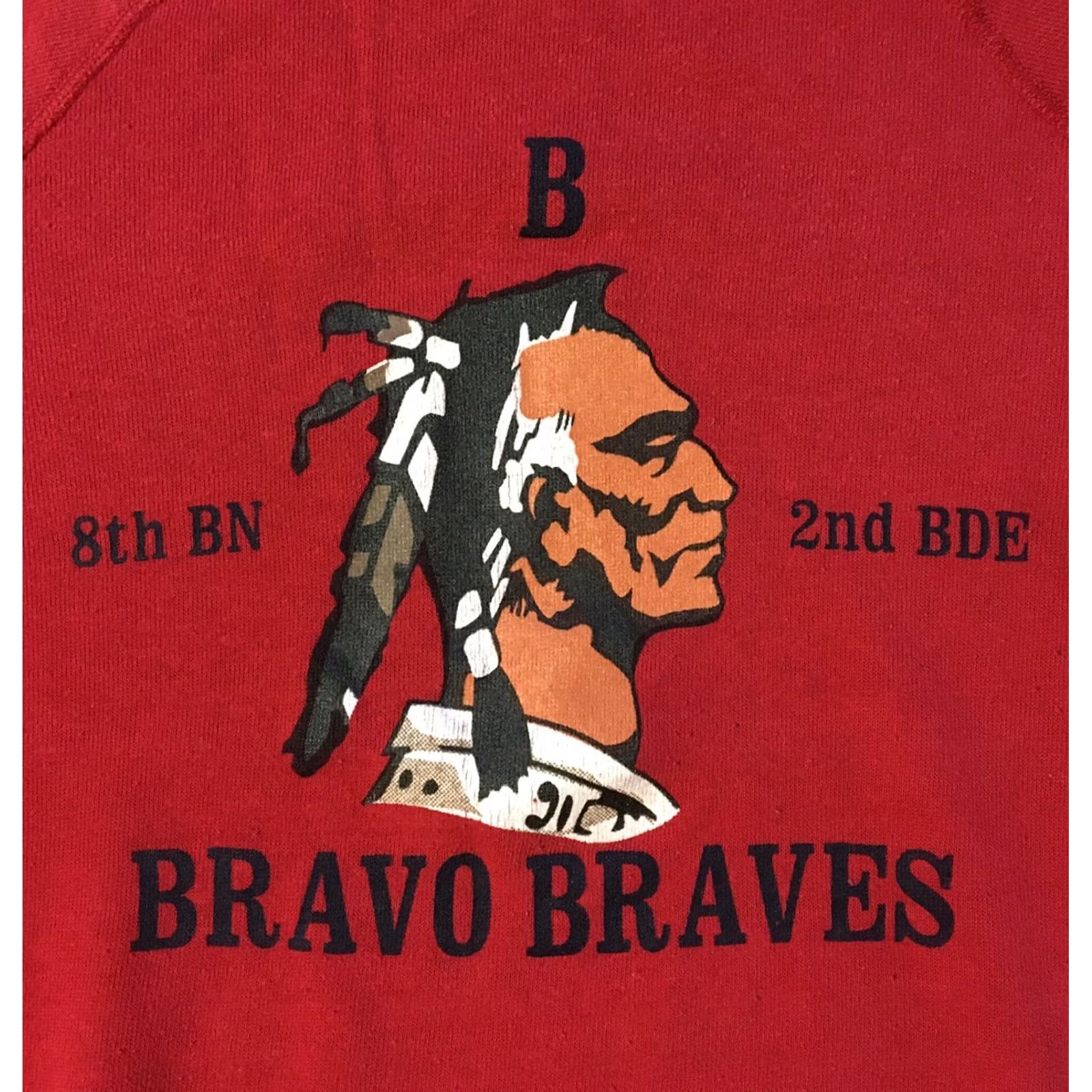 Soffe VINTAGE Soffe Sweatshirt Military Red M USA 80s 90s Grunge Barvo Braves 8th BN 2nd BDE Navy Marine Army College Urban Punk Hip Hop Retro USA Mens Size US M / EU 48-50 / 2 - 2 Thumbnail