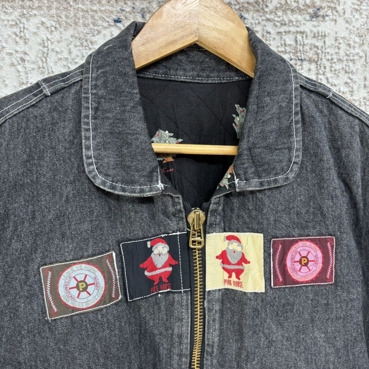 Pink House × Vintage Vintage Pink House Denim Bomber Jacket Size US S / EU 44-46 / 1 - 2 Thumbnail