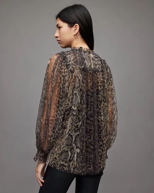 Allsaints Allsaints Perry Noche Animal Print Womens Top Size UK8 US4 Size S / US 4 / IT 40 - 16 Thumbnail