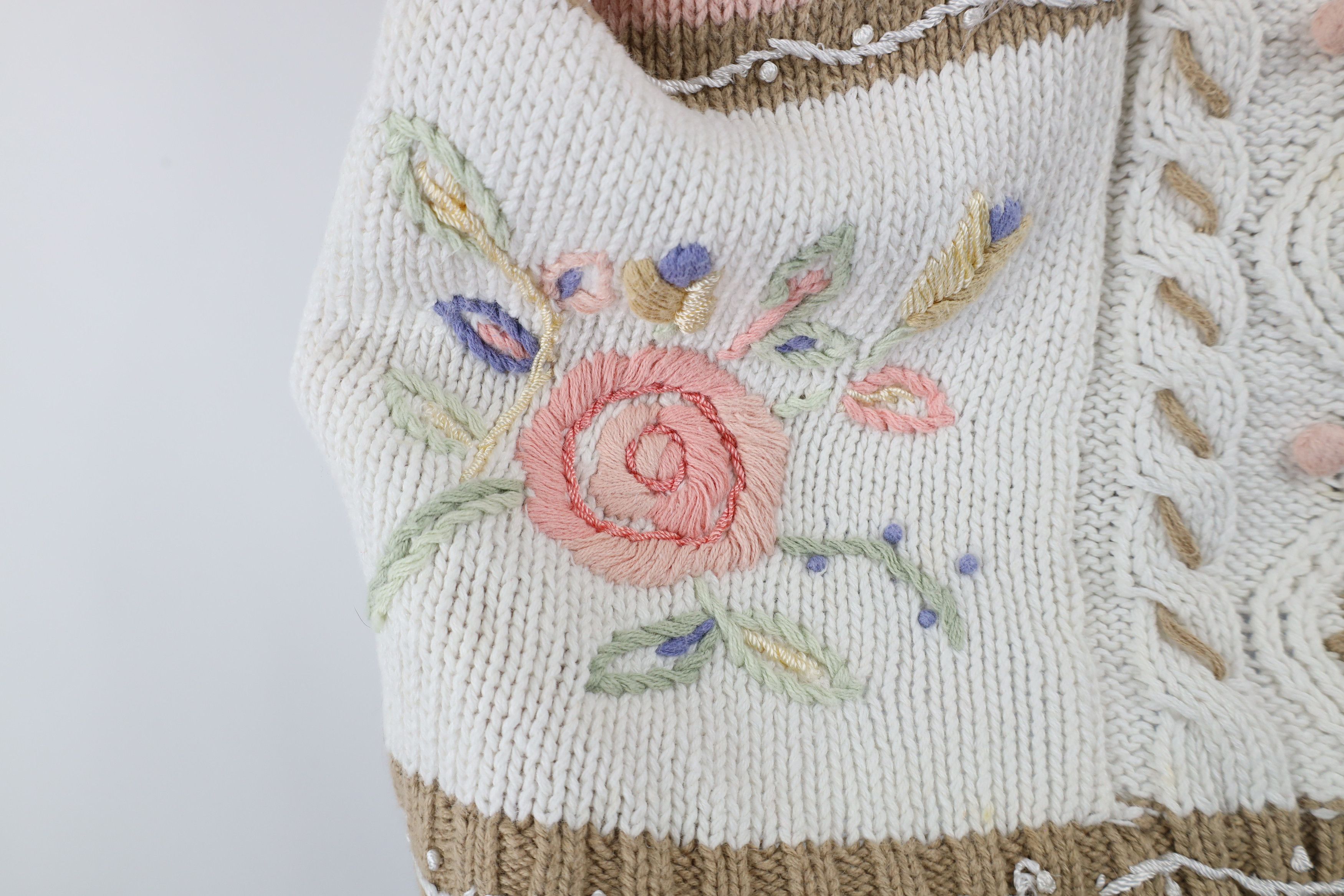 Vintage Vintage 90s Streetwear Flower Marled Knit Mock Neck Sweater Size M / US 6-8 / IT 42-44 - 10 Thumbnail