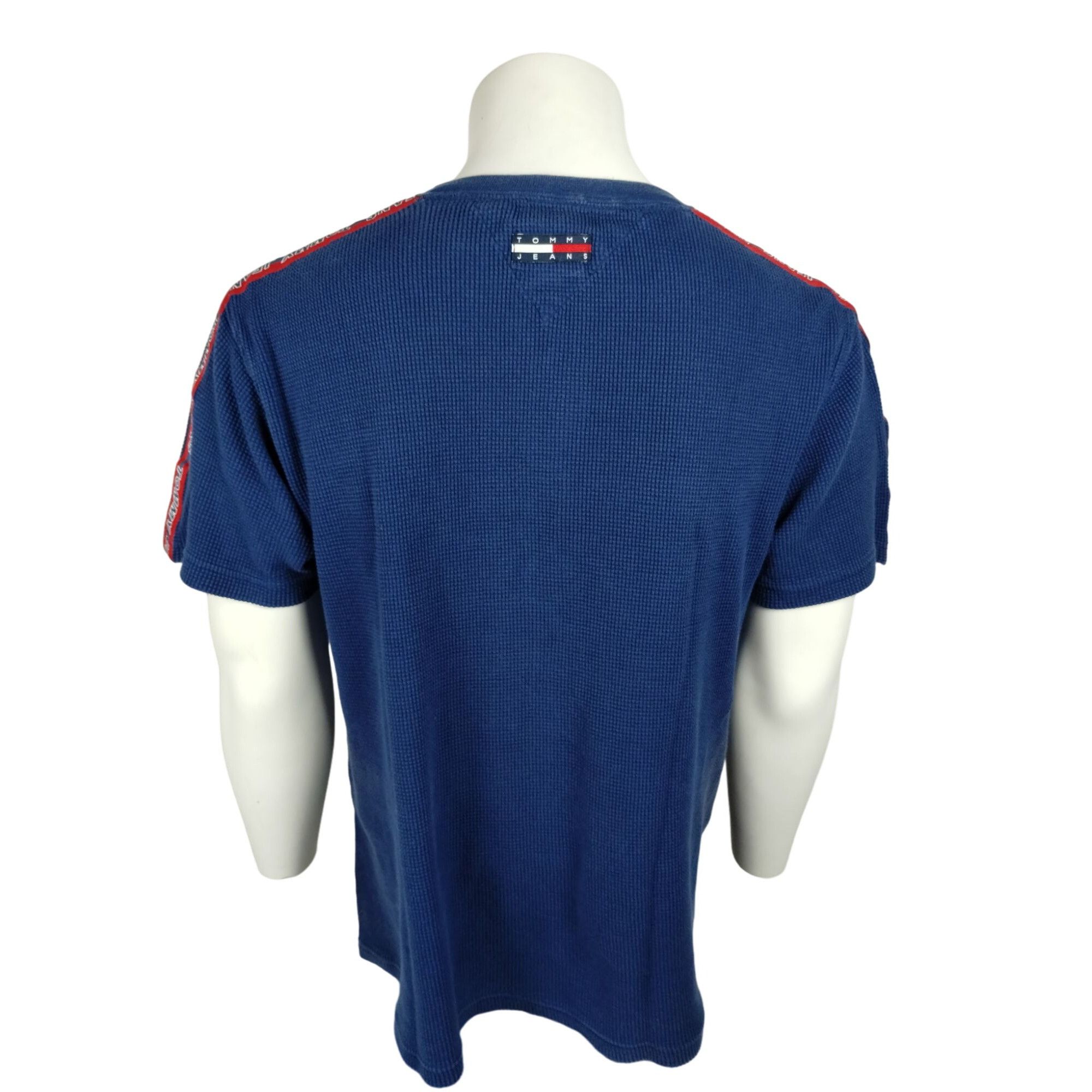 Tommy Jeans Vintage Tommy Jeans Mens Large Waffle Knit Henley T-shirt Te Size US L / EU 52-54 / 3 - 8 Thumbnail